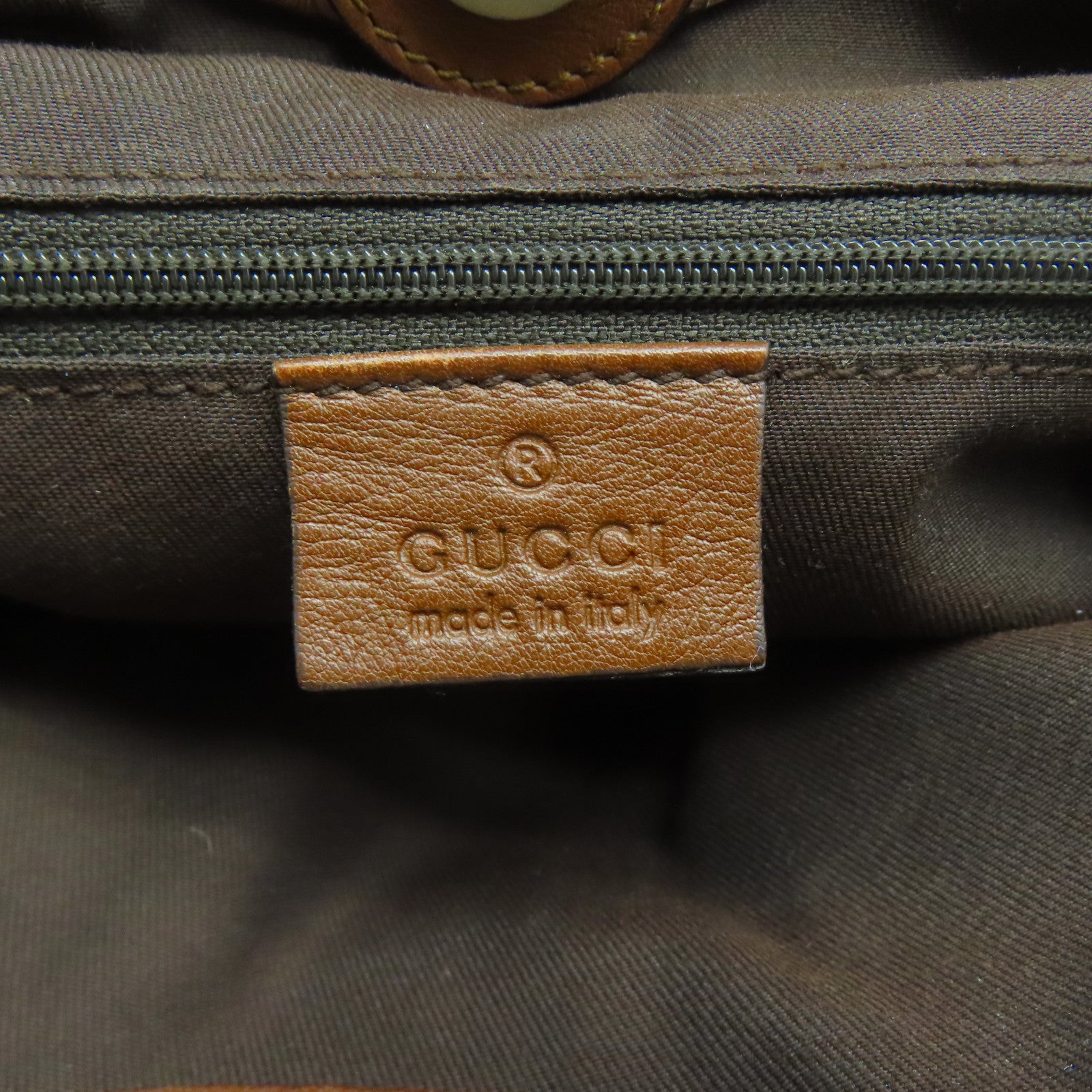 GUCCI 帆布Hand Bag金扣手挽袋啡色