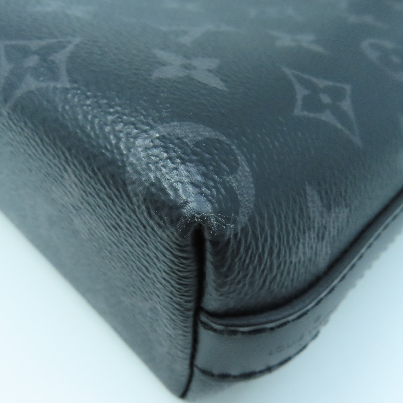 LOUIS VUITTON Monogram Eclipse District PM Silver Buckle Shoulder Bag Black/Gray