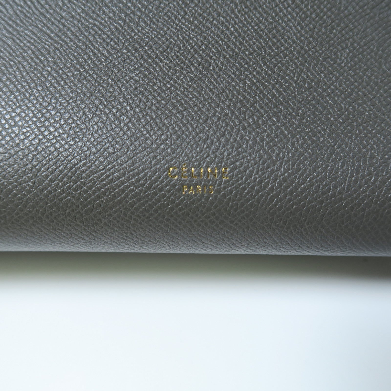 CELINE 牛皮皮革Belt Bag金扣手挽肩背兩用袋灰色