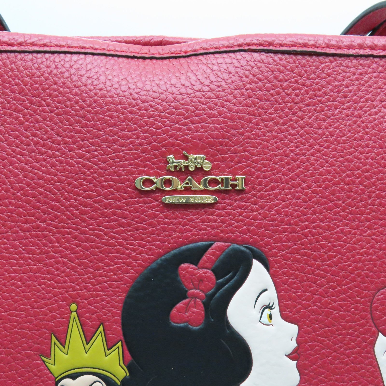 COACH 牛皮皮革Tote Bag肩背袋紅色