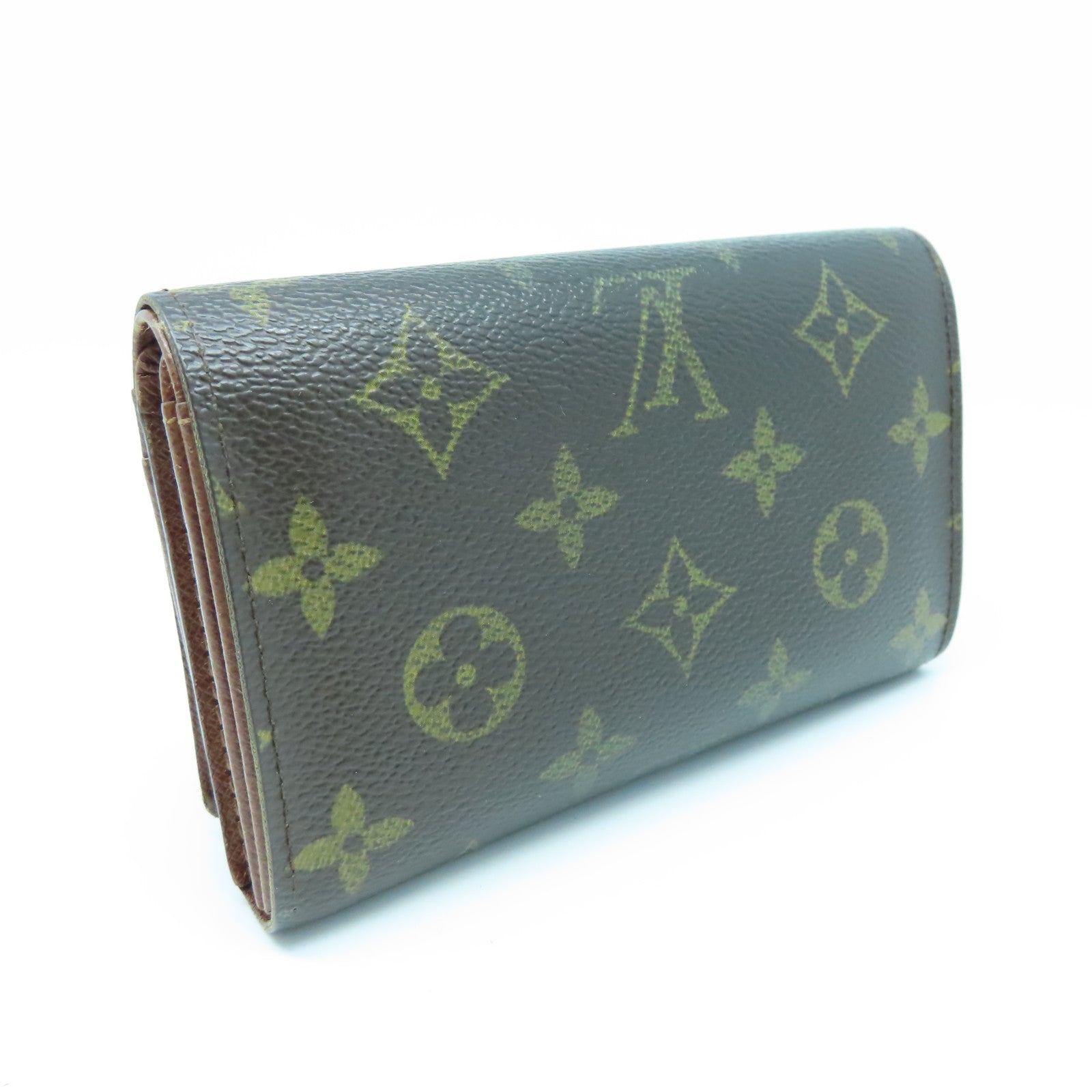 LOUIS VUITTON Monogram Porte Monoaie Vie Tresor金扣長錢包棕色