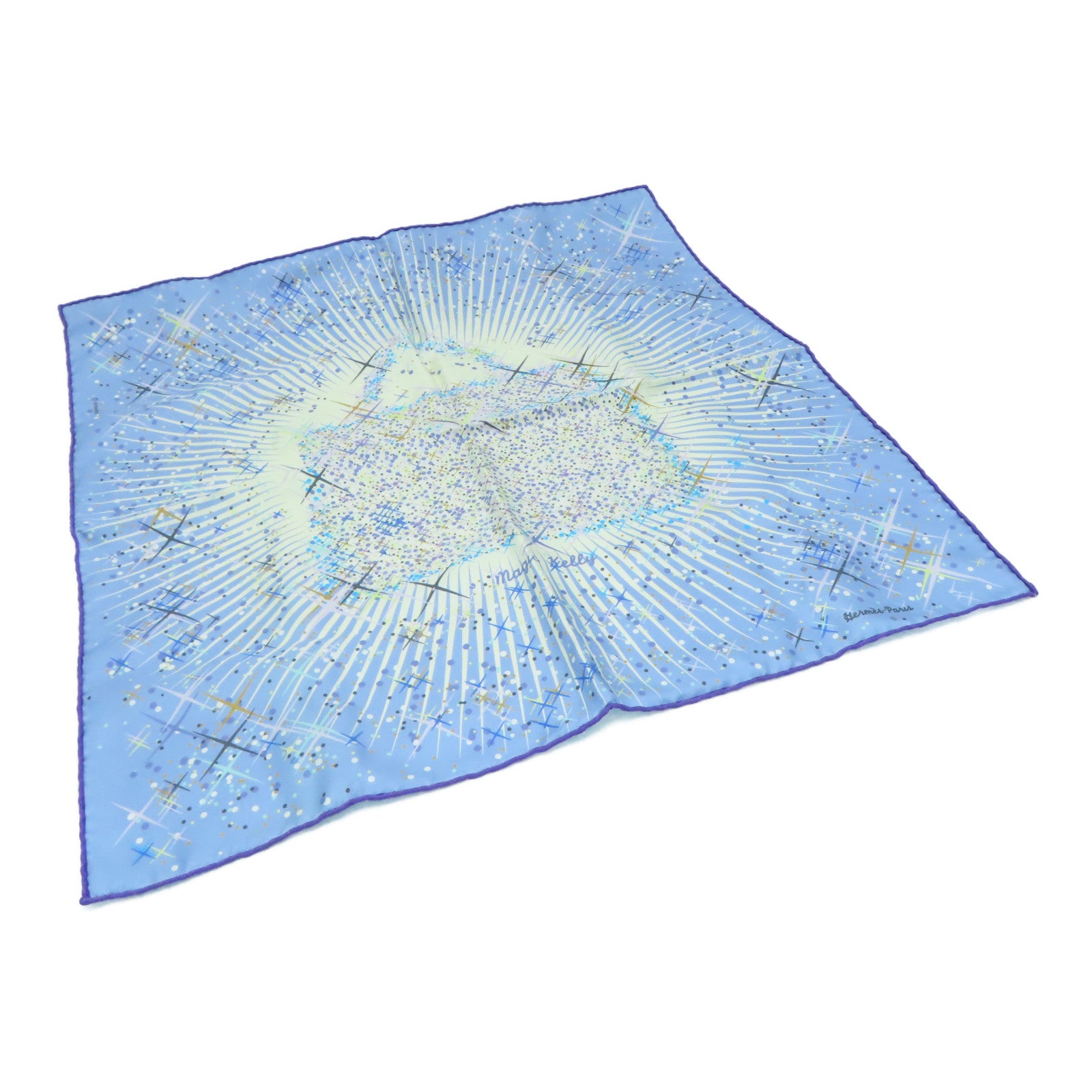 HERMES 【激減優惠】絲質Scarf 40×40絲巾藍色