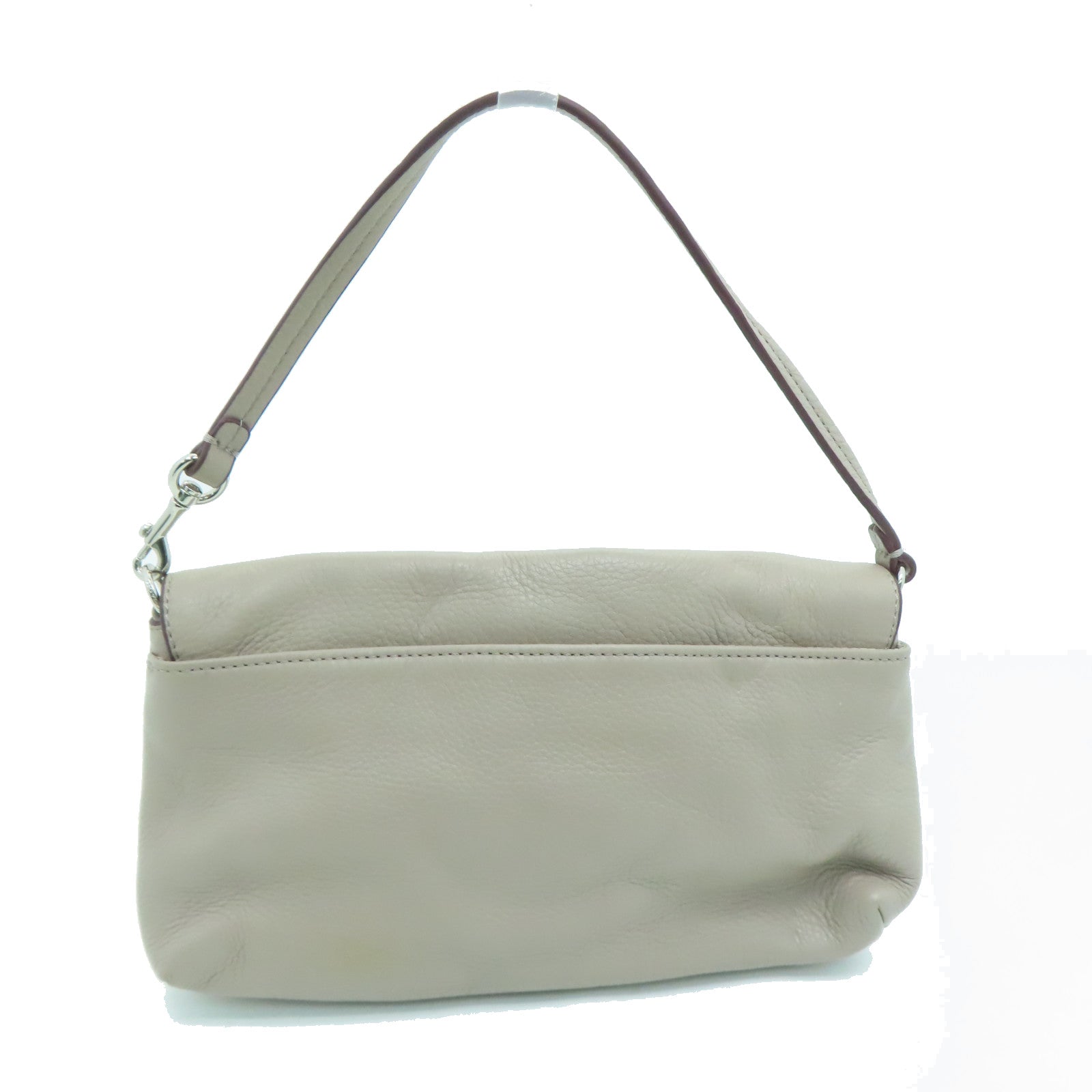 COACH 皮革Handbag銀扣手挽袋灰色