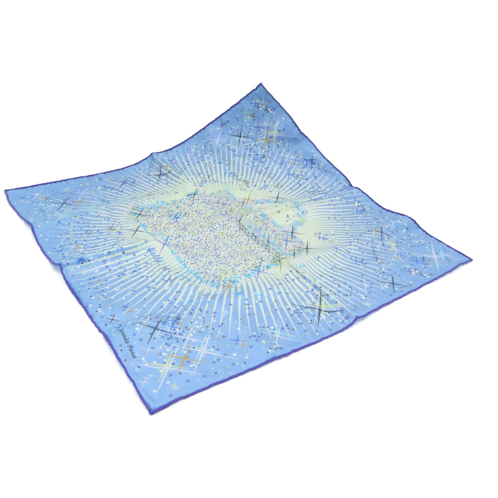 HERMES 【激減優惠】絲質Scarf 40×40絲巾藍色