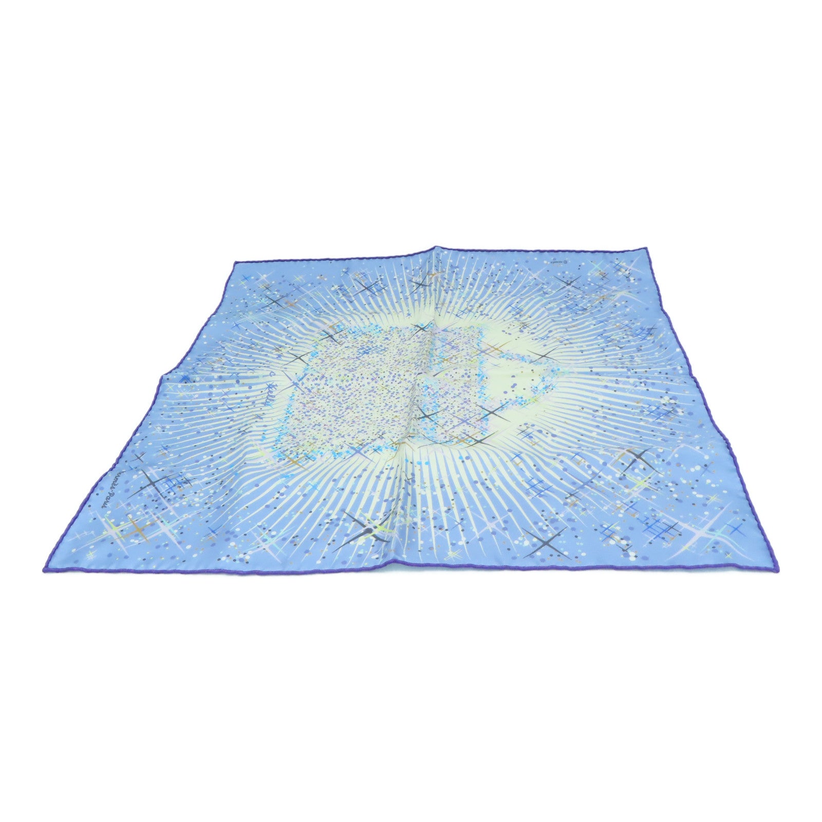 HERMES 【激減優惠】絲質Scarf 40×40絲巾藍色