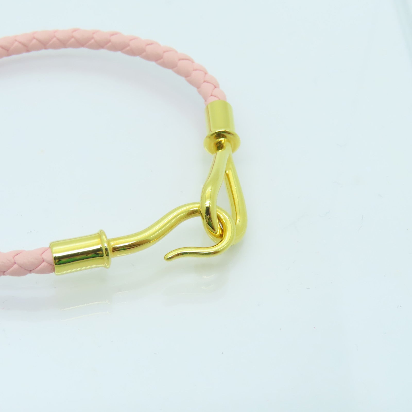HERMES 【激減優惠】Swift皮革Jumbo Bracelet金扣手鐲粉紅色