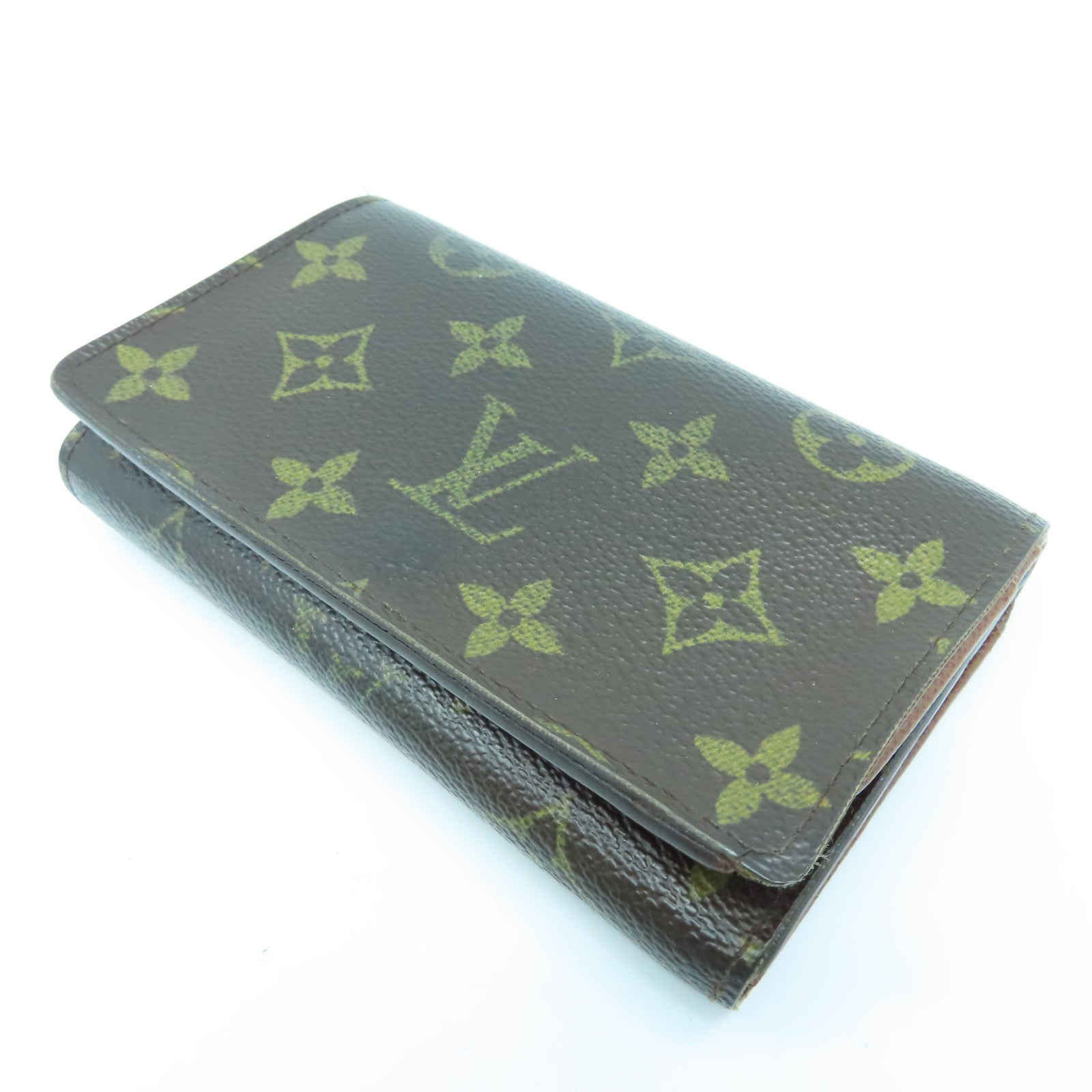 LOUIS VUITTON Monogram Porte Monoaie Vie Tresor金扣長錢包棕色