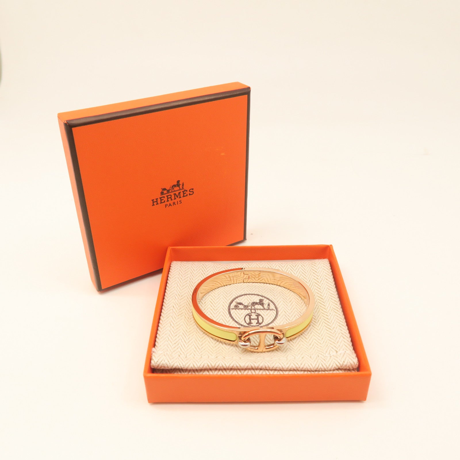 HERMES 金属/陶瓷セラミックMini Clic CDA手镯小鸡黄嫩黄