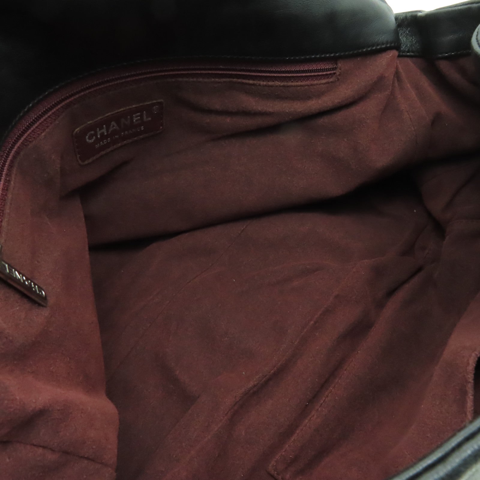 CHANEL 牛皮皮革Shoulder Bag銀扣鏈帶肩背袋黒色