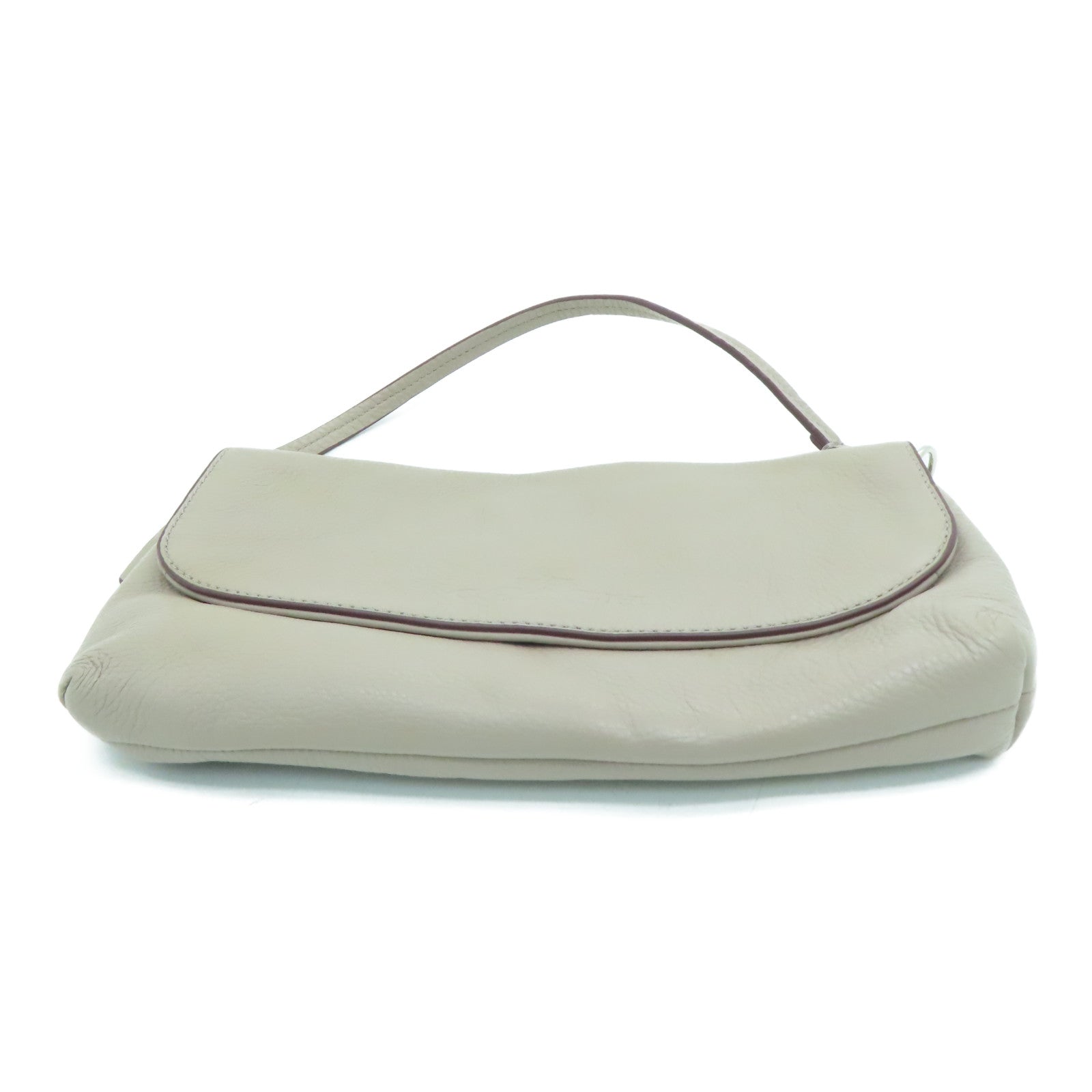 COACH 皮革Handbag銀扣手挽袋灰色