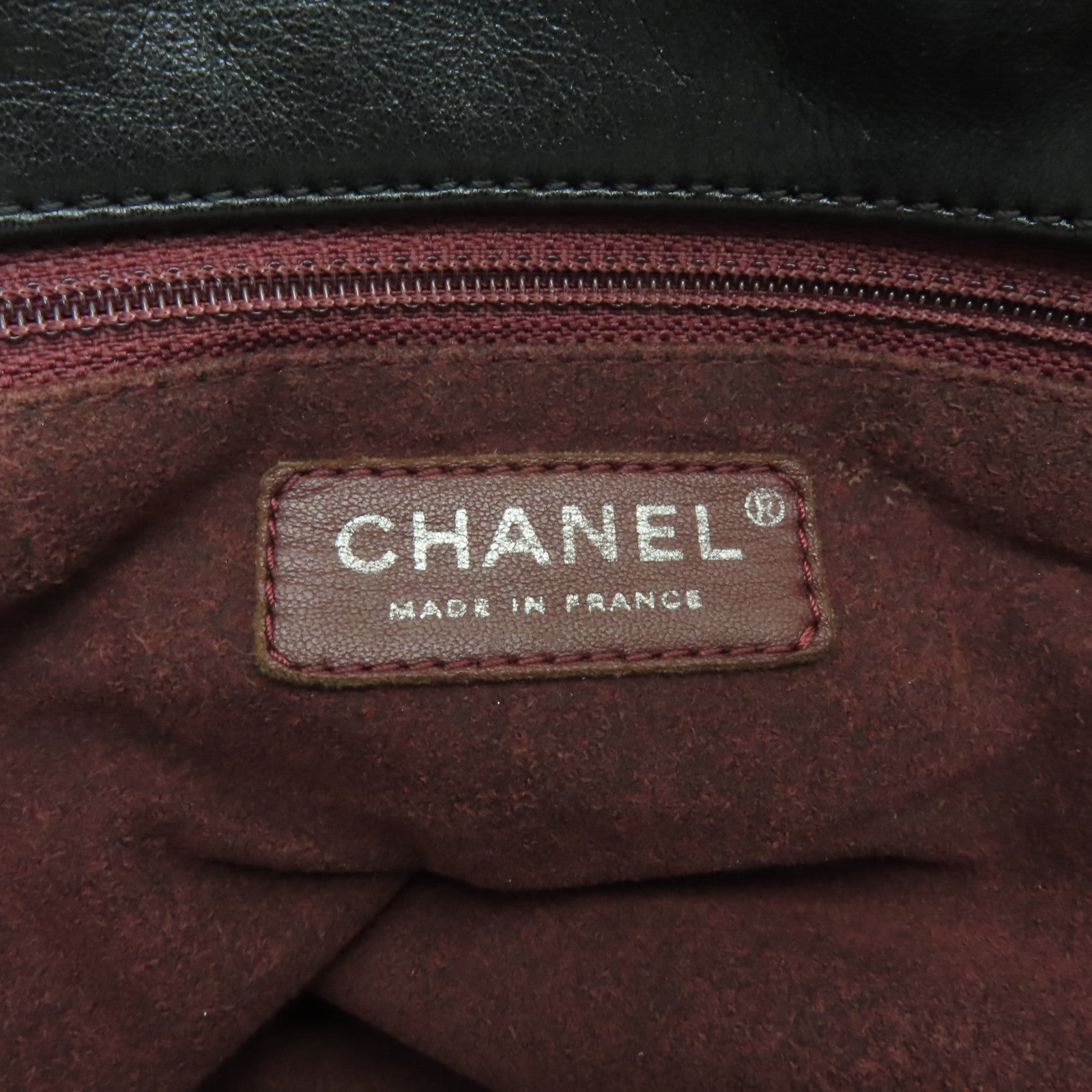 CHANEL 牛皮皮革Shoulder Bag銀扣鏈帶肩背袋黒色