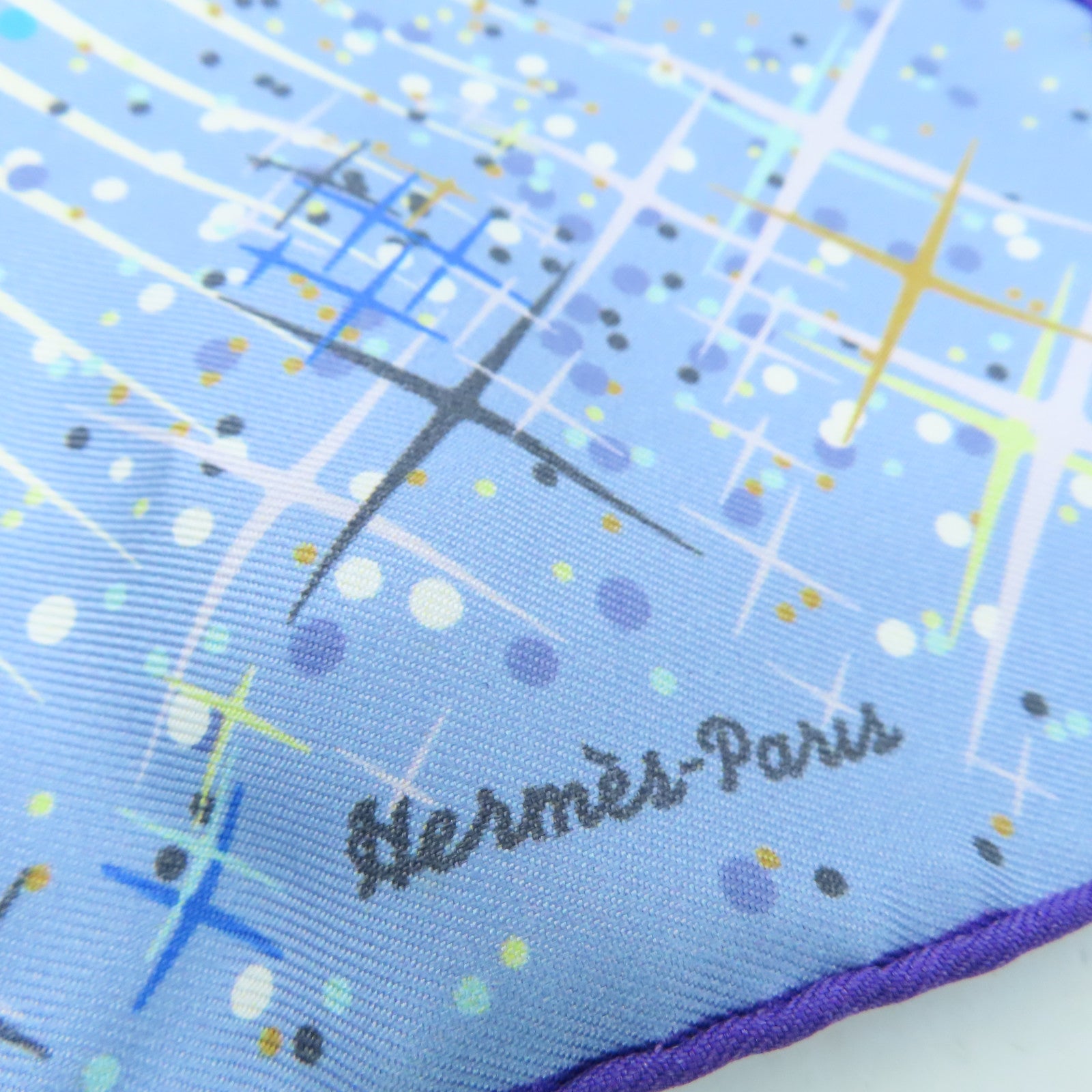 HERMES 【激減優惠】絲質Scarf 40×40絲巾藍色