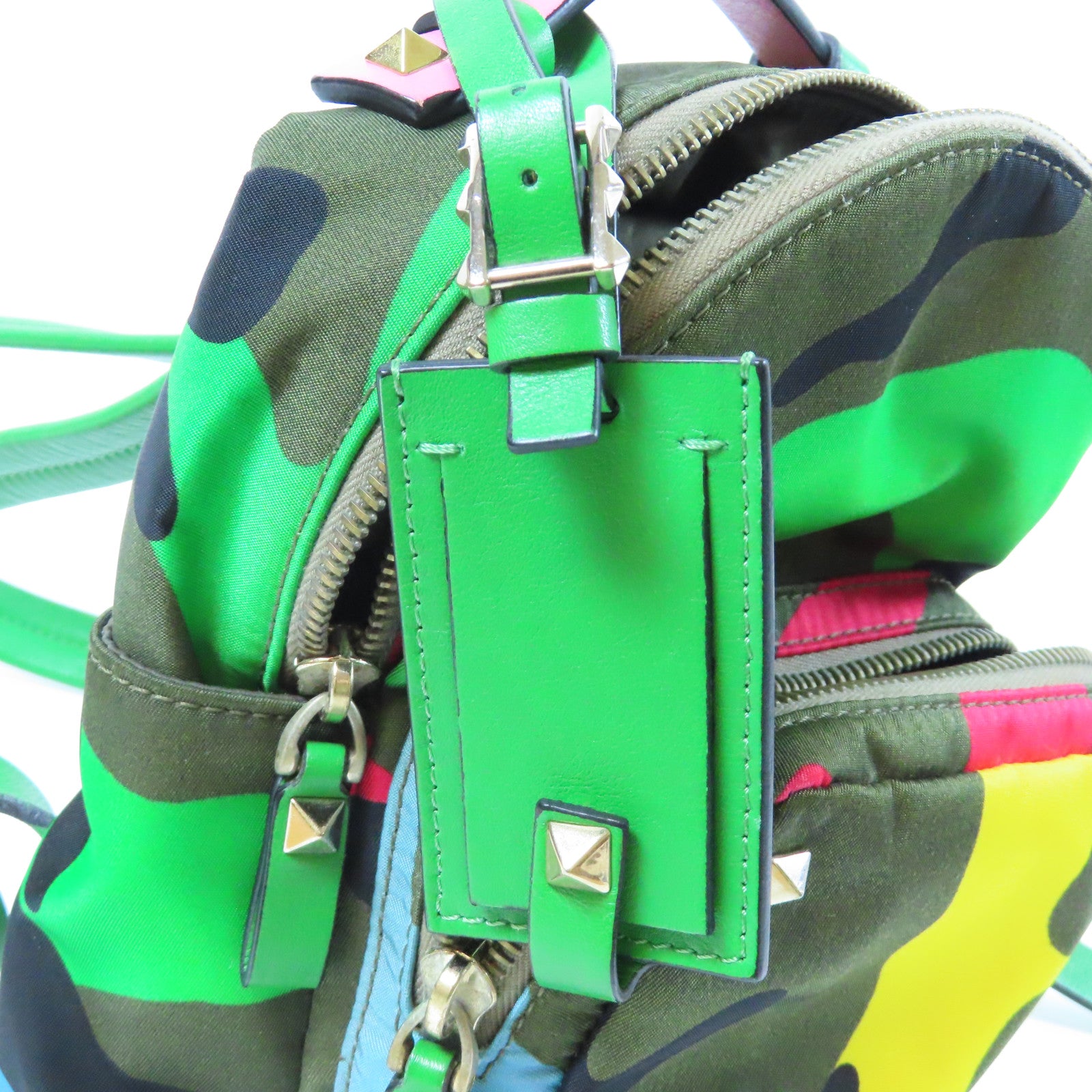 Valentino 帆布Rucksack金扣背包綠色