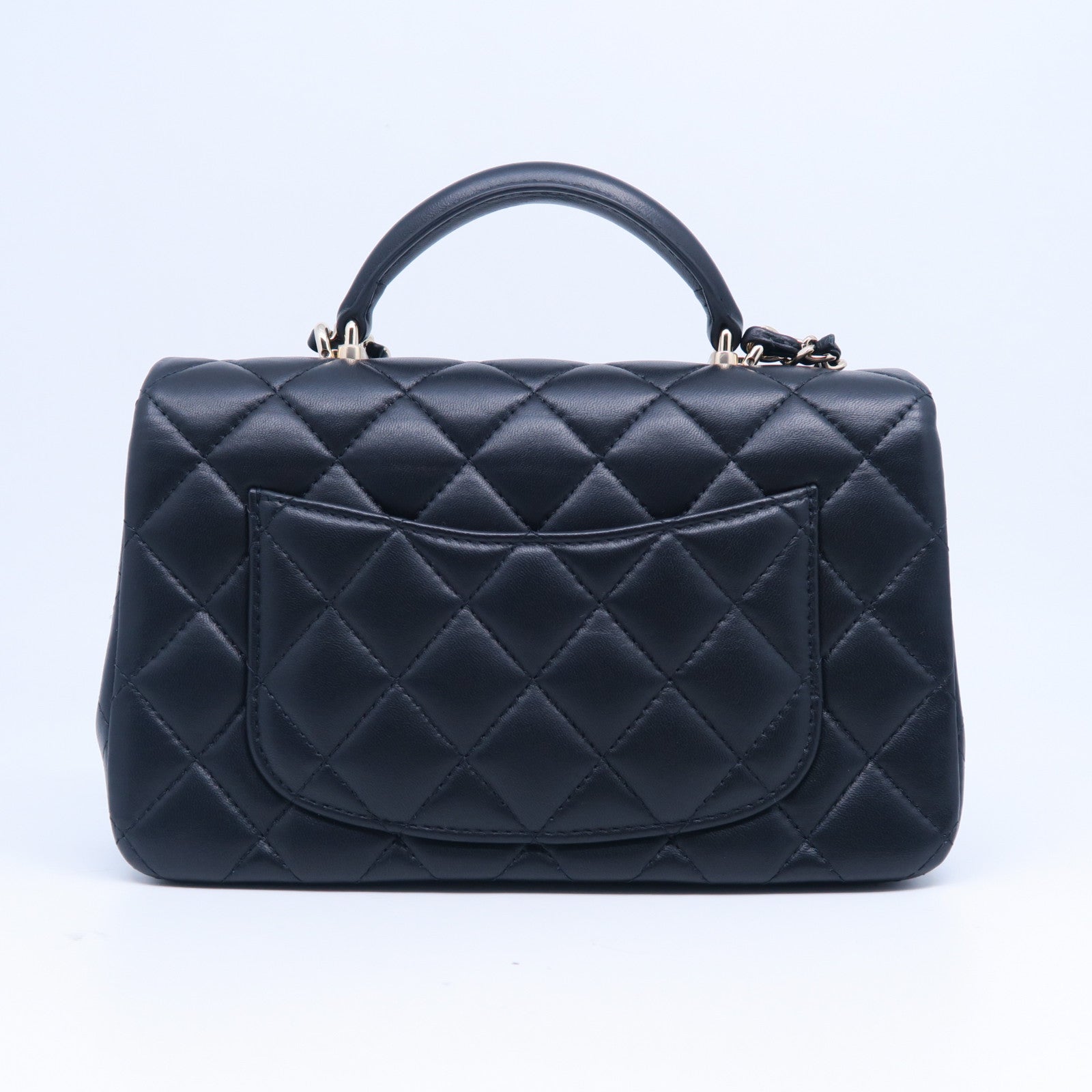 CHANEL 菱格羊皮皮革2 Way Shoulder Bag金扣手挽肩背兩用袋黑色