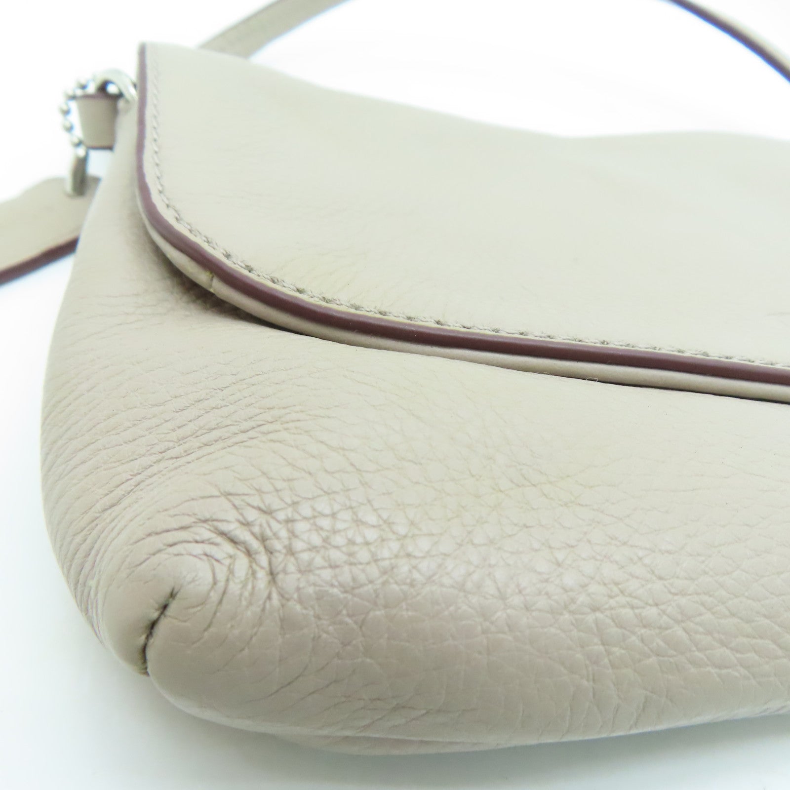 COACH 皮革Handbag銀扣手挽袋灰色