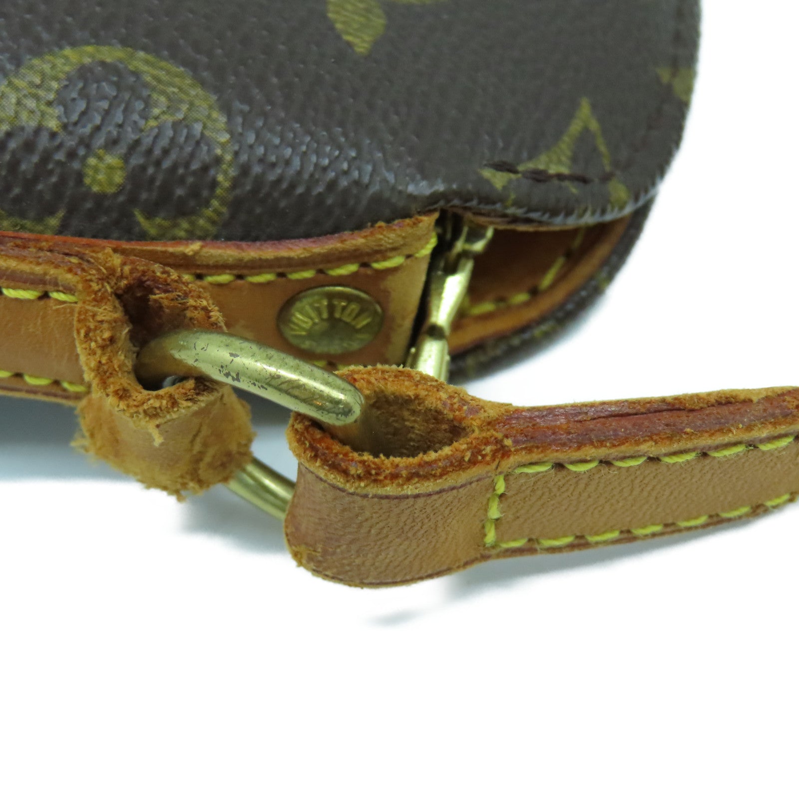 LOUIS VUITTON Monogram Drouot Gold Buckle Shoulder Bag Brown