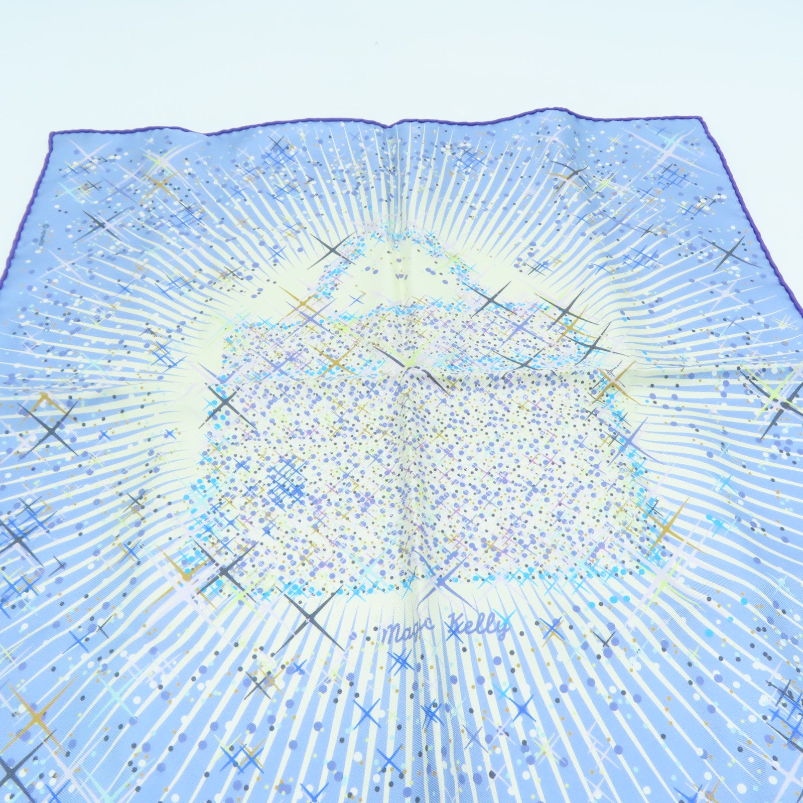 HERMES 【激減優惠】絲質Scarf 40×40絲巾藍色