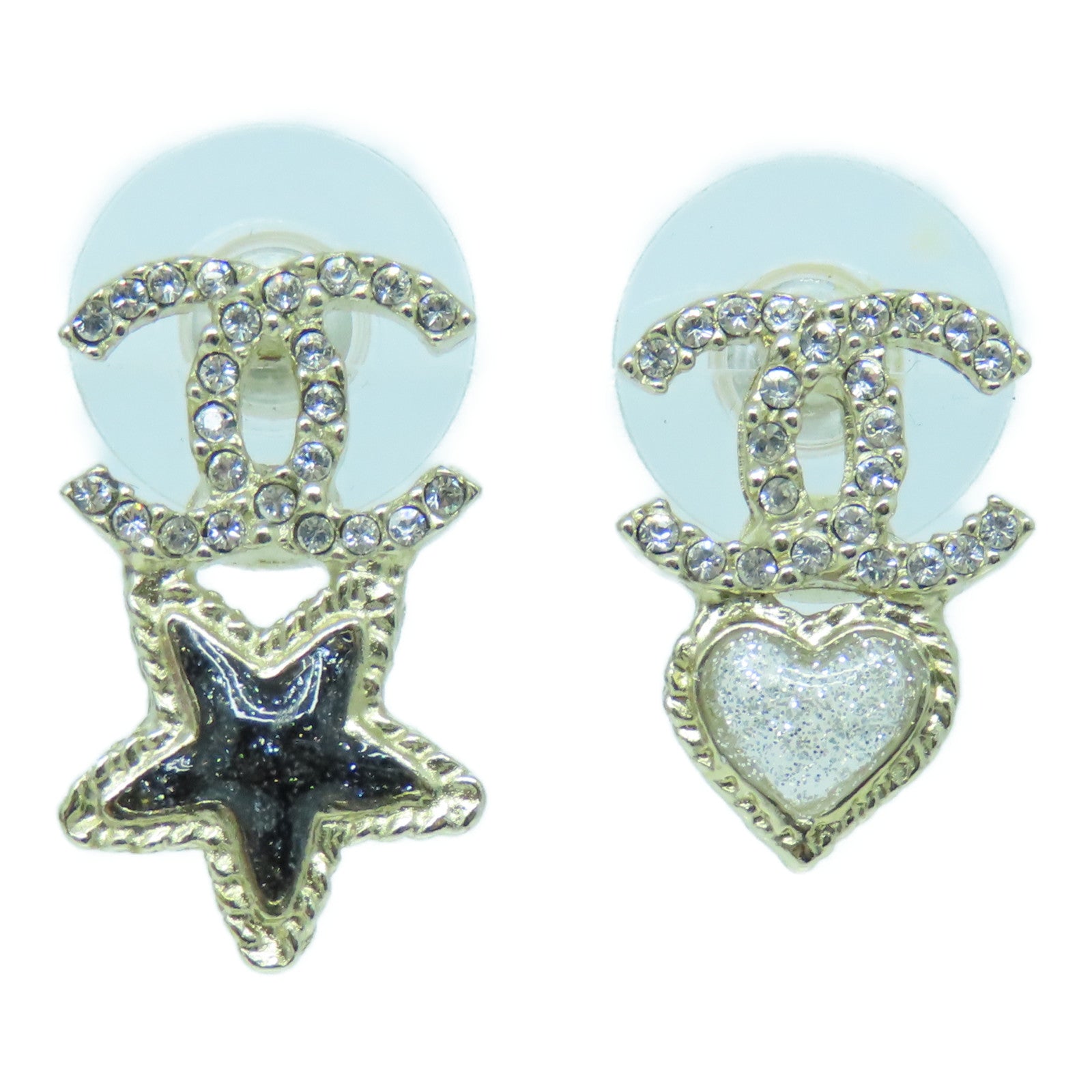 CHANEL 金属Earrings耳环金色黑色