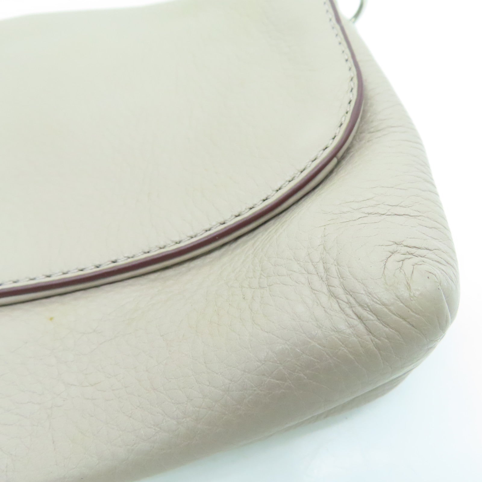 COACH 皮革Handbag銀扣手挽袋灰色