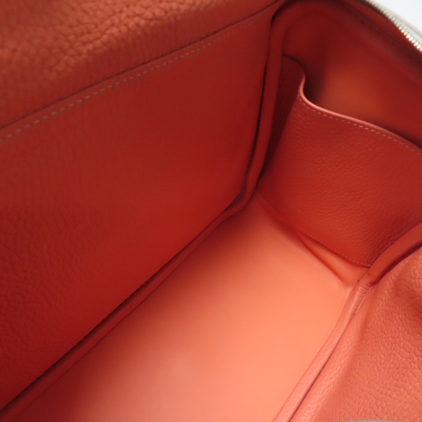 HERMES Clemence皮革Lindy 26銀扣手挽肩背兩用袋珍珠灰色