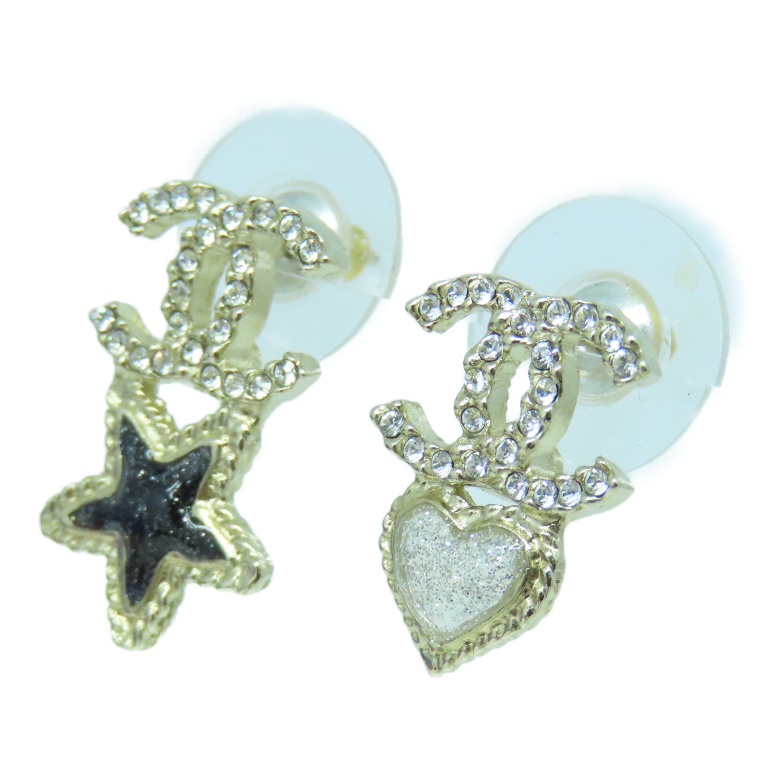 CHANEL 金属Earrings耳环金色黑色