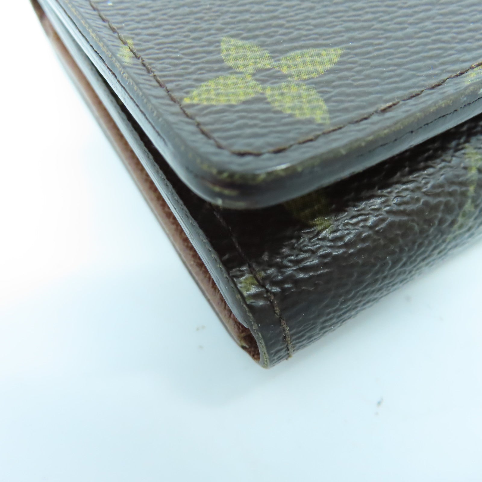 LOUIS VUITTON Monogram Porte Monoaie Vie Tresor金扣長錢包棕色