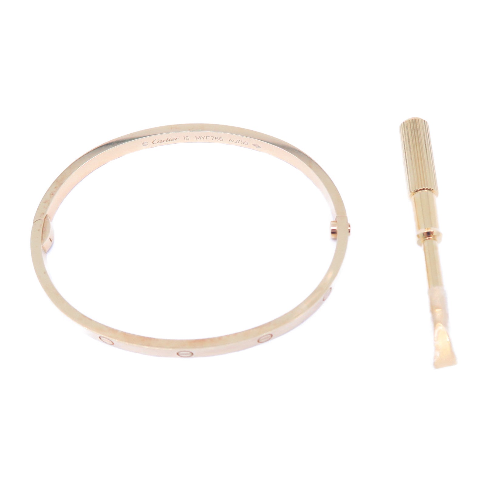 CARTIER 18K黃金Mini Love Bracelet金扣手鐲金色