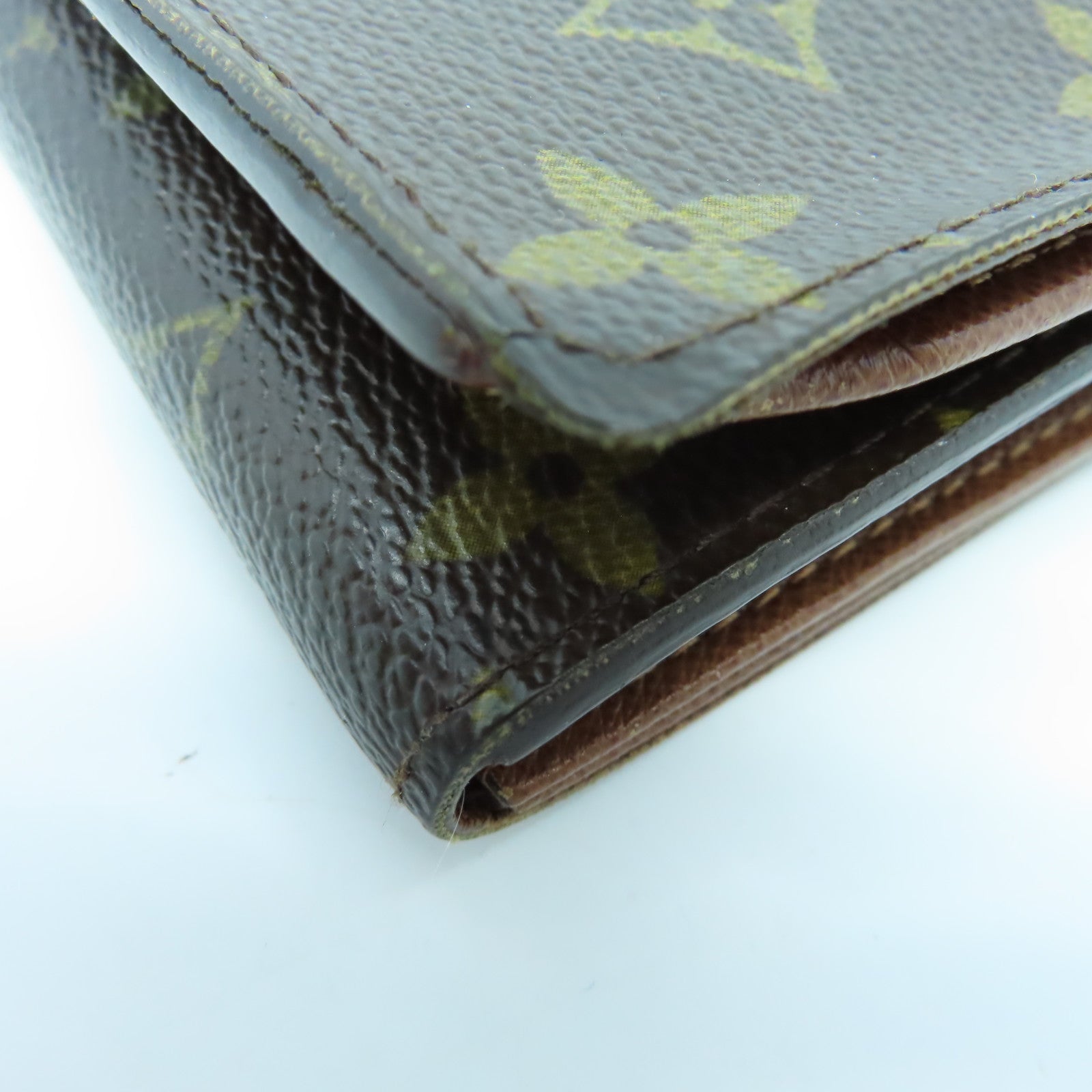 LOUIS VUITTON Monogram Porte Monoaie Vie Tresor金扣長錢包棕色