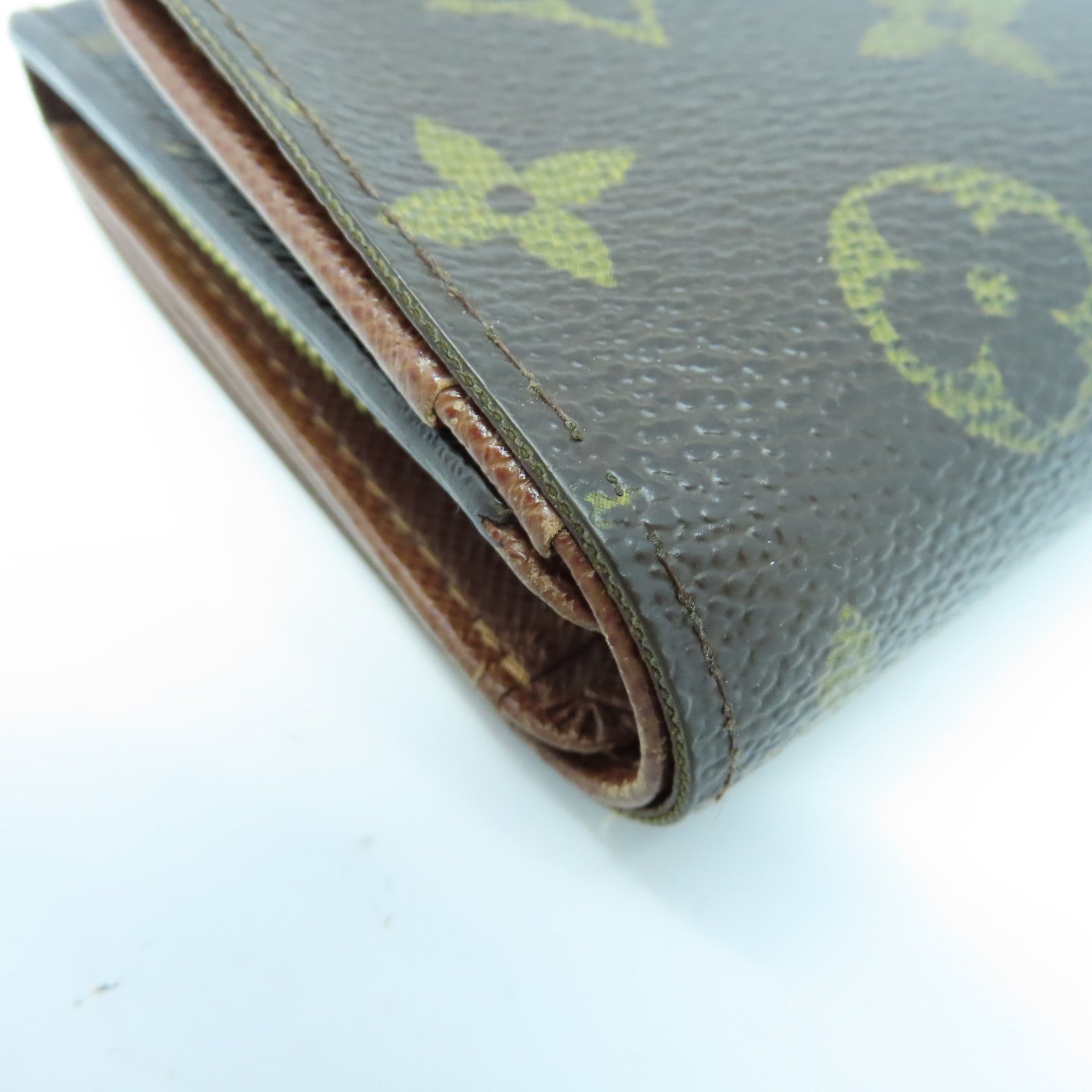 LOUIS VUITTON Monogram Porte Monoaie Vie Tresor金扣長錢包棕色