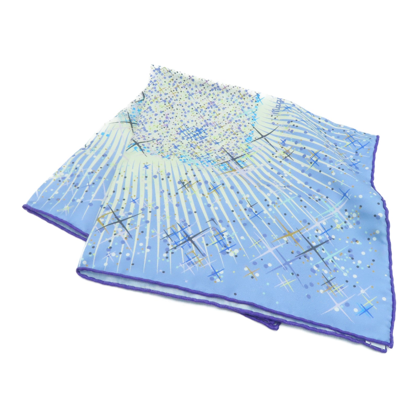 HERMES 【激減優惠】絲質Scarf 40×40絲巾藍色