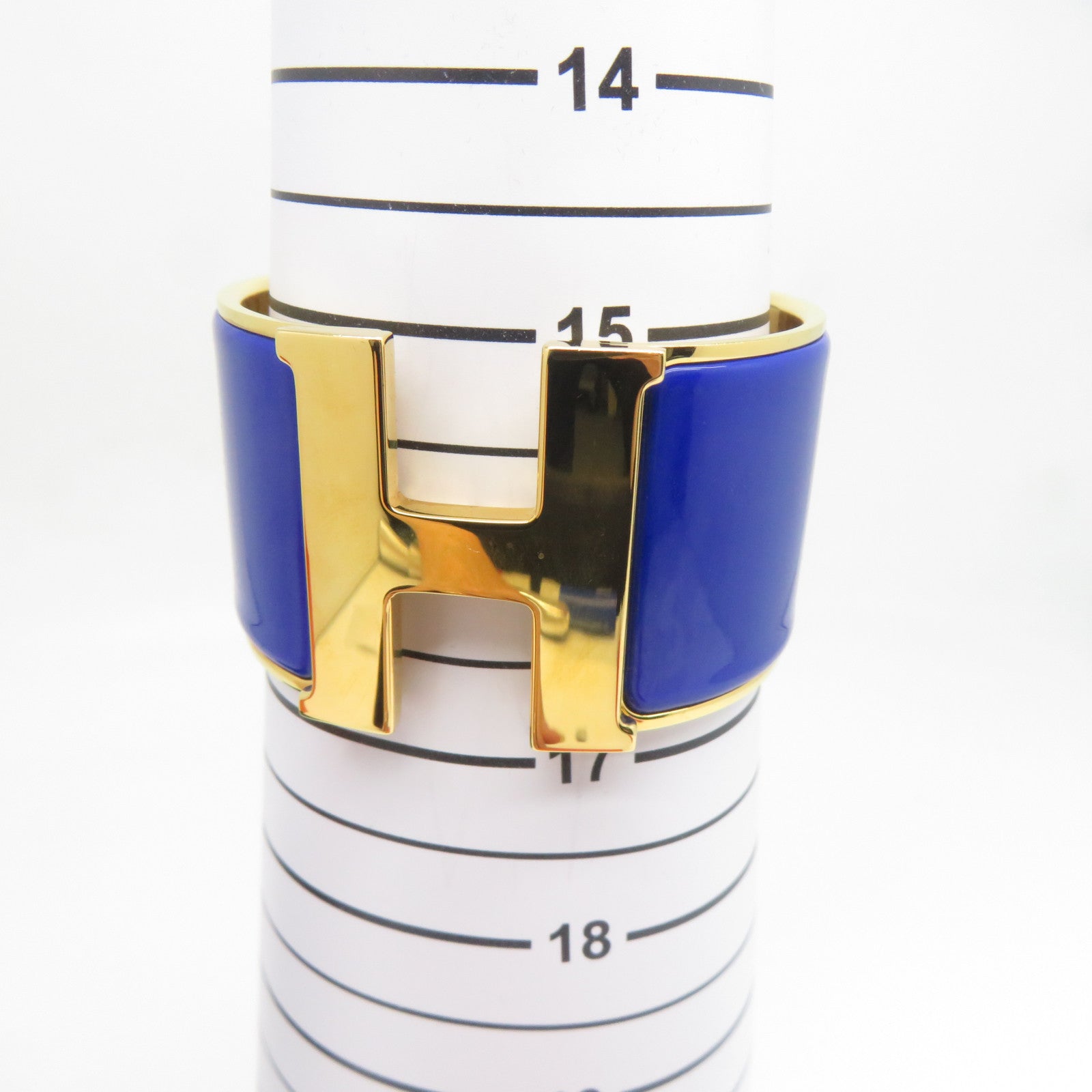 HERMES 金屬Clic-Clac H Extra Large金扣手鐲藍色