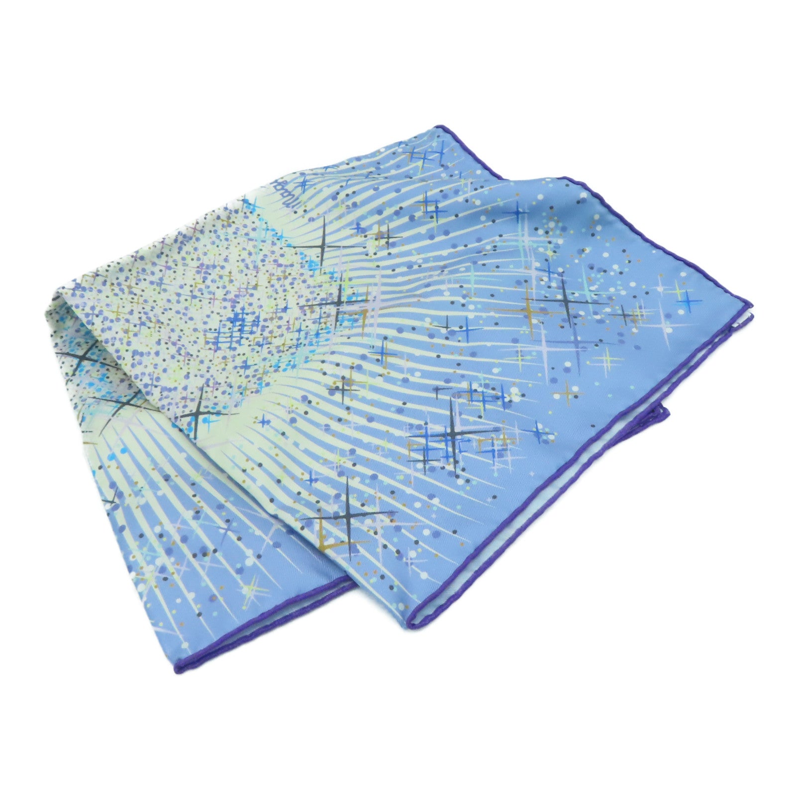 HERMES 【激減優惠】絲質Scarf 40×40絲巾藍色