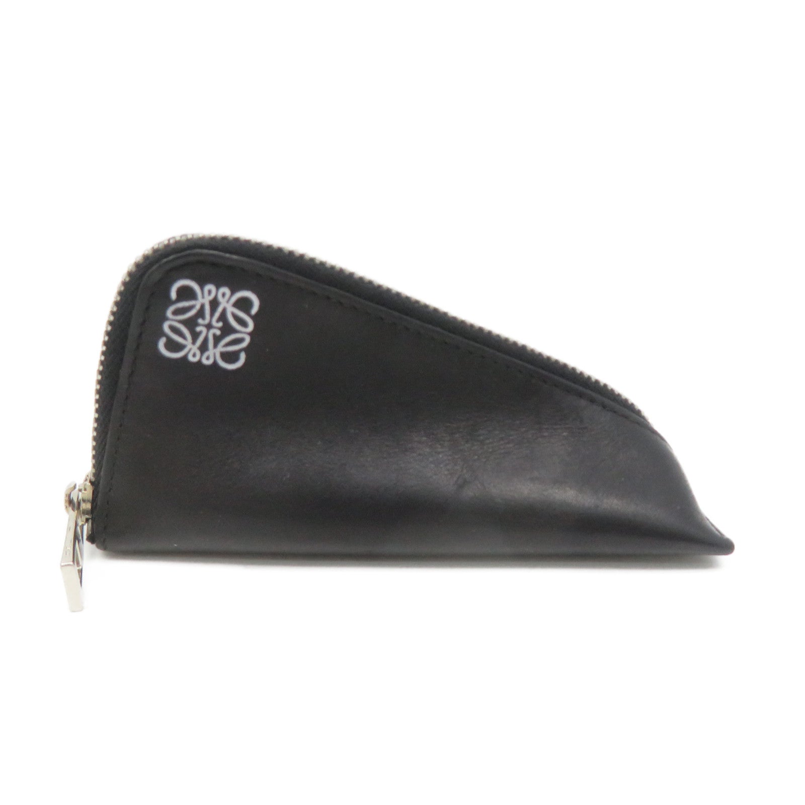 LOEWE 牛皮皮革Coin Purse拉鏈零錢包黑色