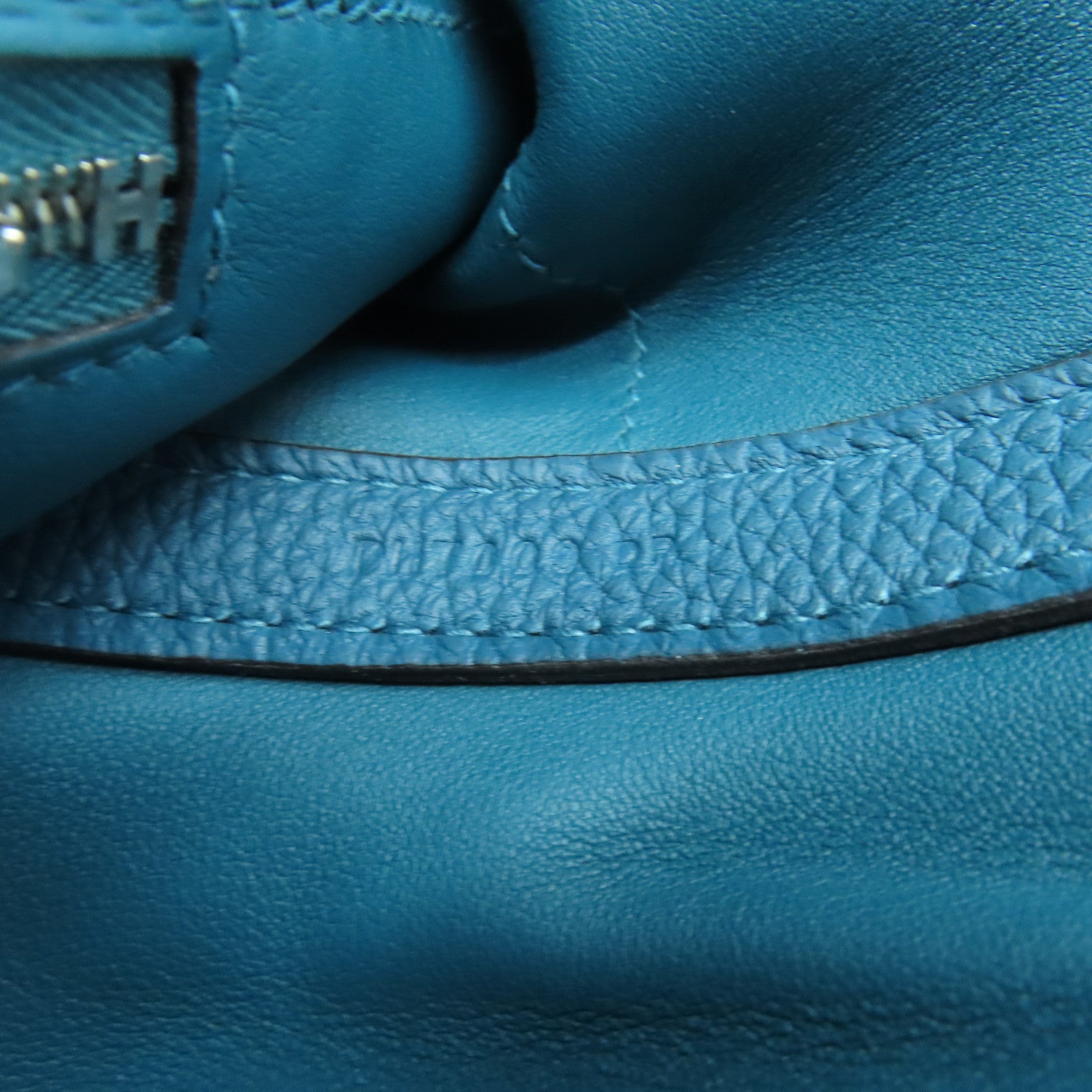 HERMES Evercolor皮革24/24 35cm银色/金色Colvert蓝色