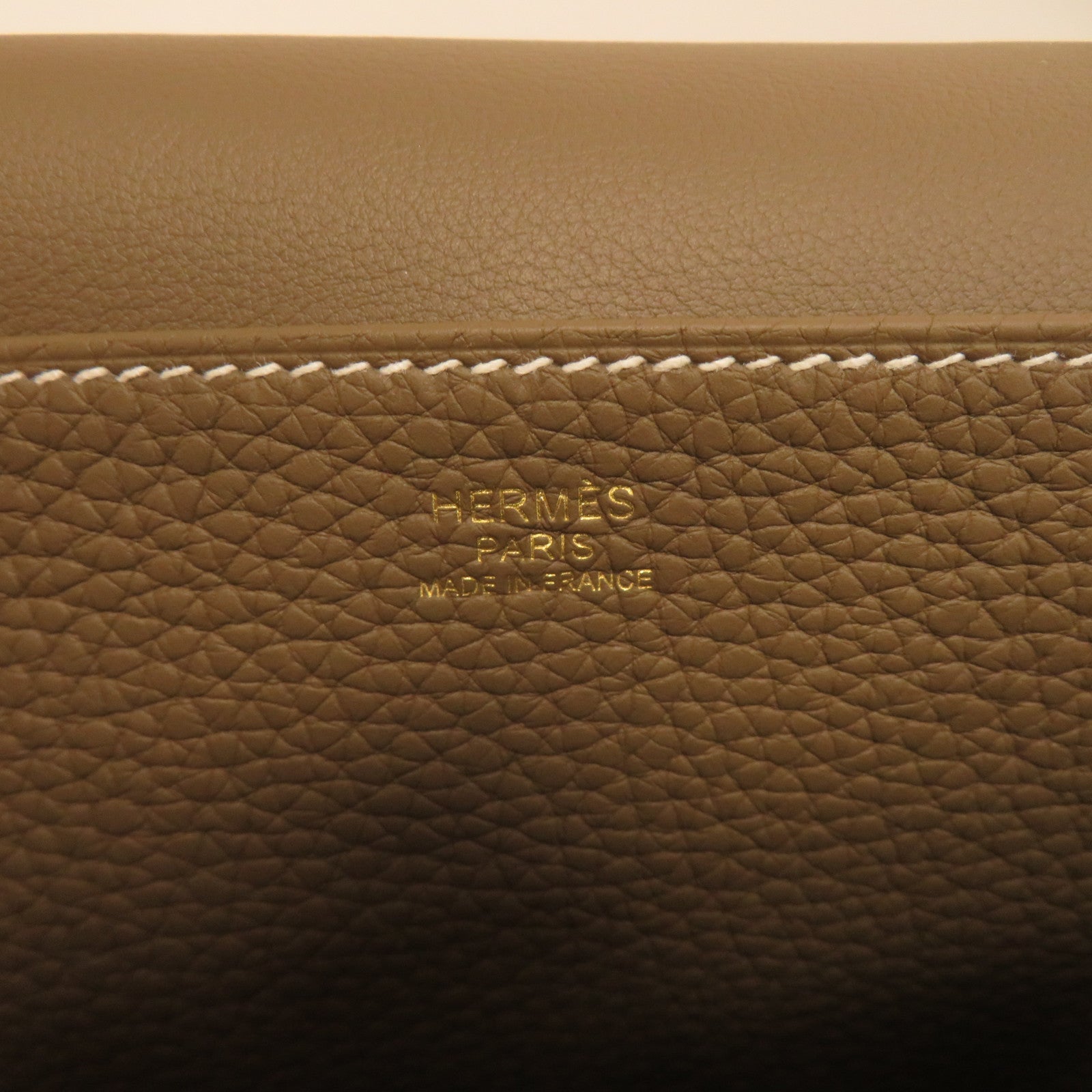 HERMES Clemence皮革Halzan 31金扣手挽肩背兩用袋啡色