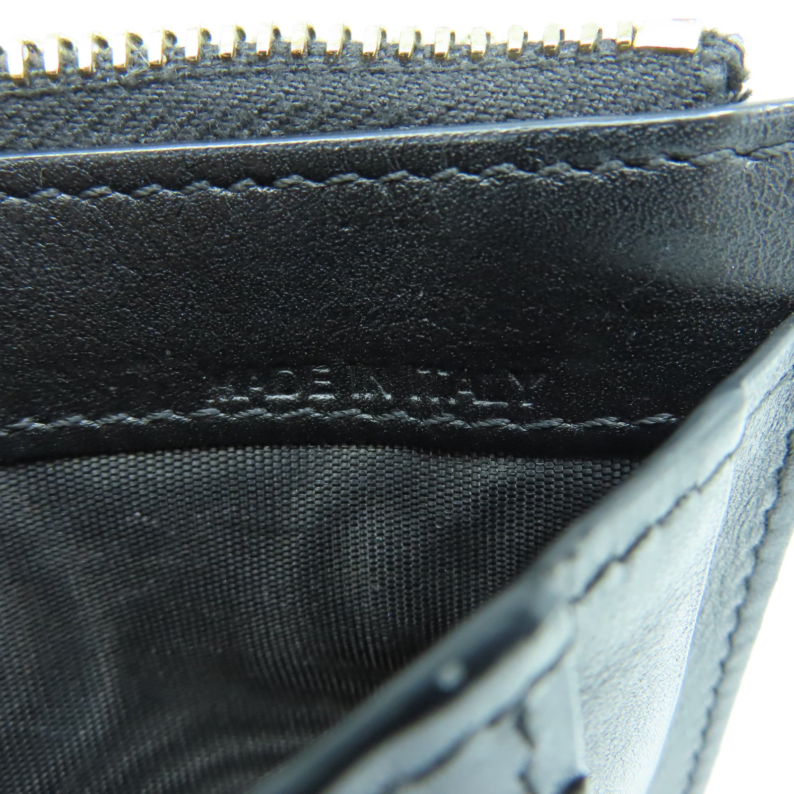 Valentino 牛皮皮革Card case銀扣卡片套黑色