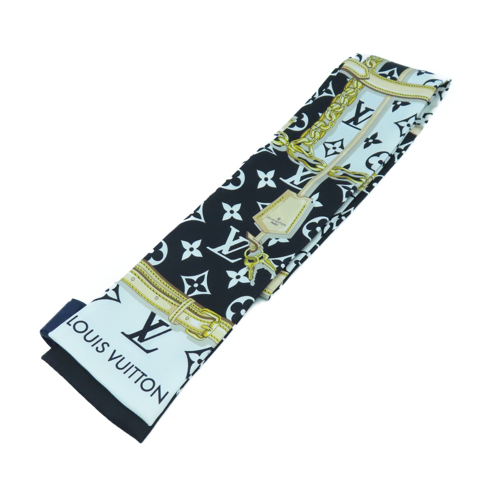LOUIS VUITTON 絲質Monogram Confindential絲巾黑色