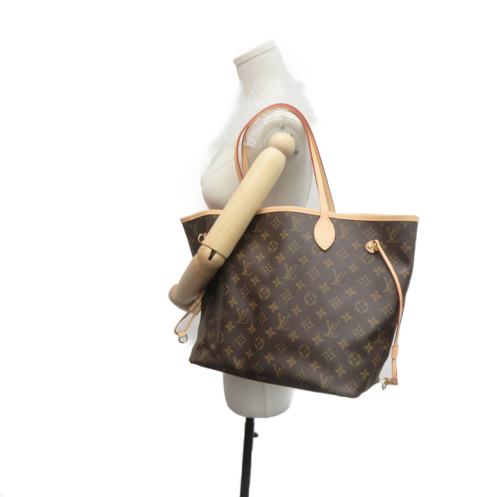 LOUIS VUITTON Monogram Neverfull MM Tote Bag肩背袋啡色