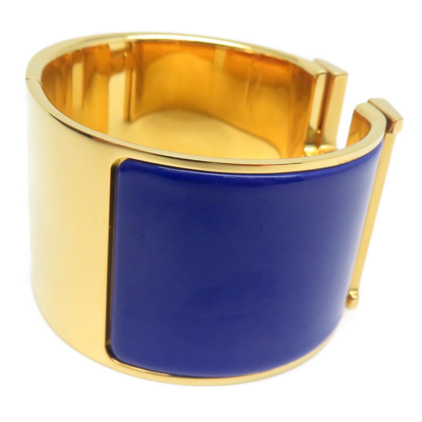 HERMES 金屬Clic-Clac H Extra Large金扣手鐲藍色