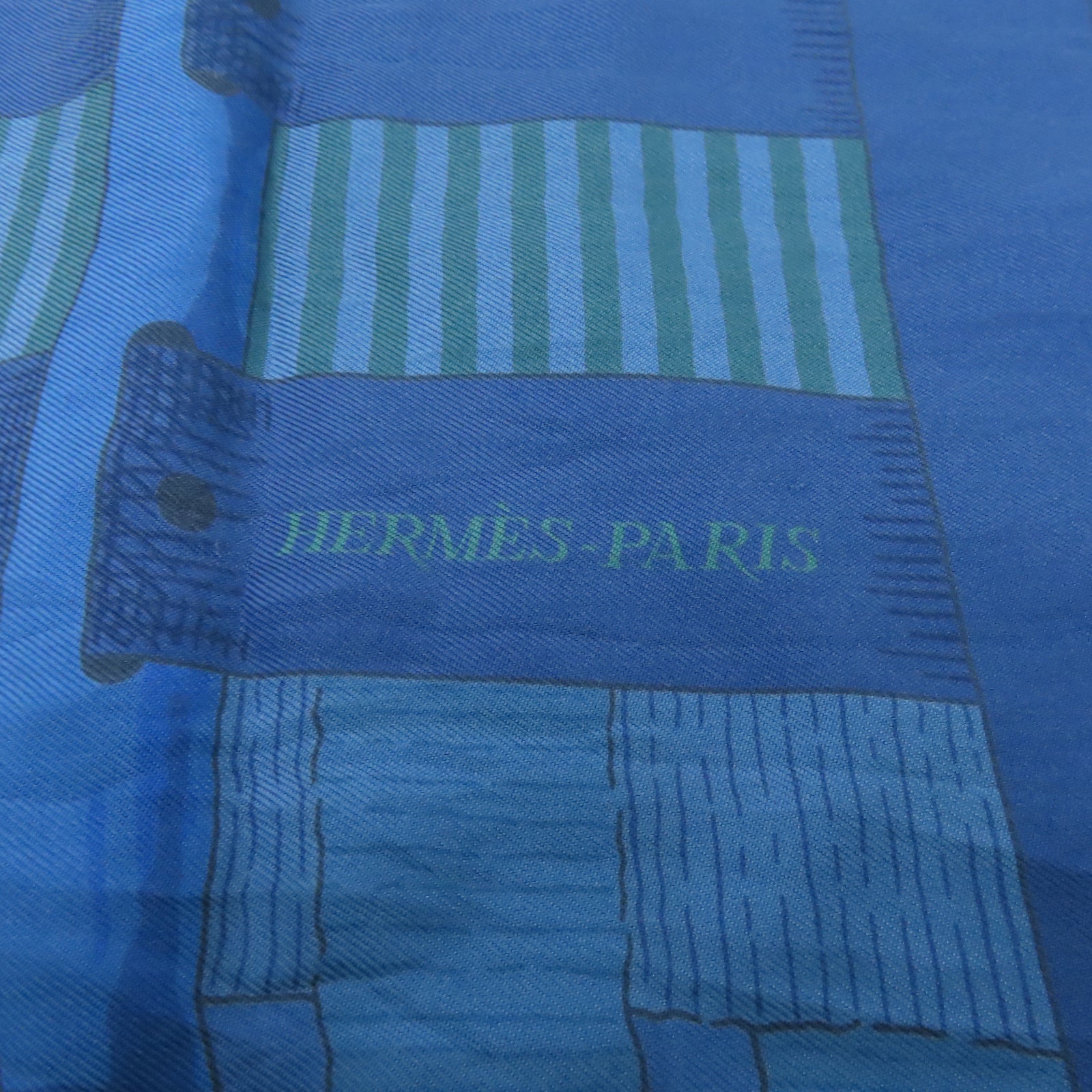 HERMES 【激減優惠】絲質Maxi Twilly絲巾藍色