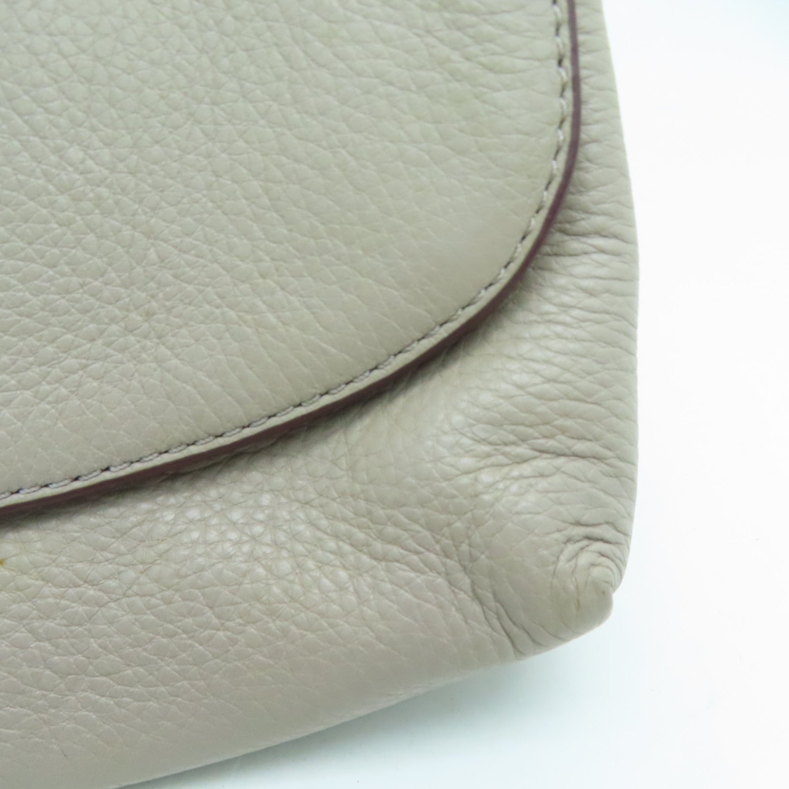 COACH 皮革Handbag銀扣手挽袋灰色
