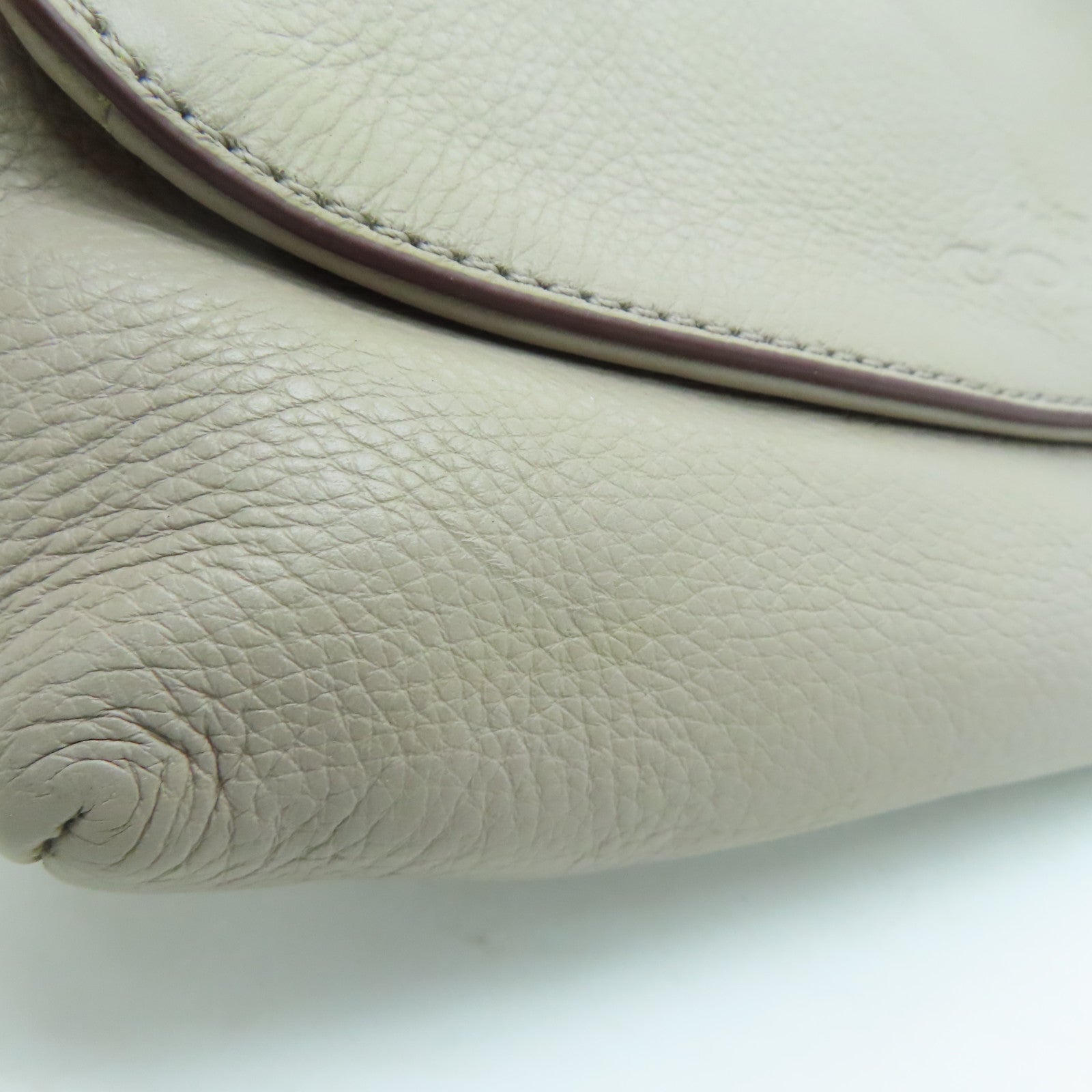 COACH 皮革Handbag銀扣手挽袋灰色
