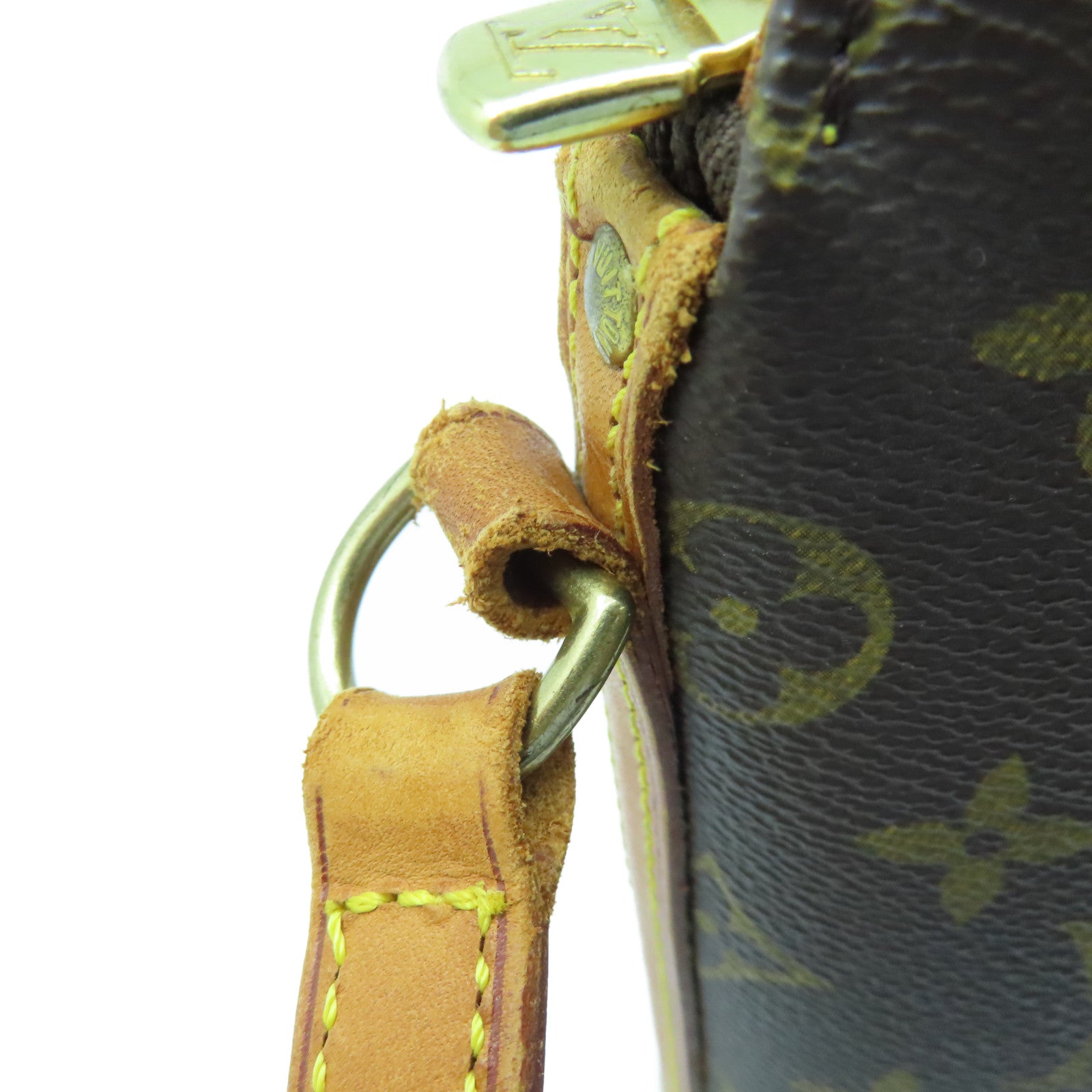 LOUIS VUITTON Monogram Drouot Gold Buckle Shoulder Bag Brown
