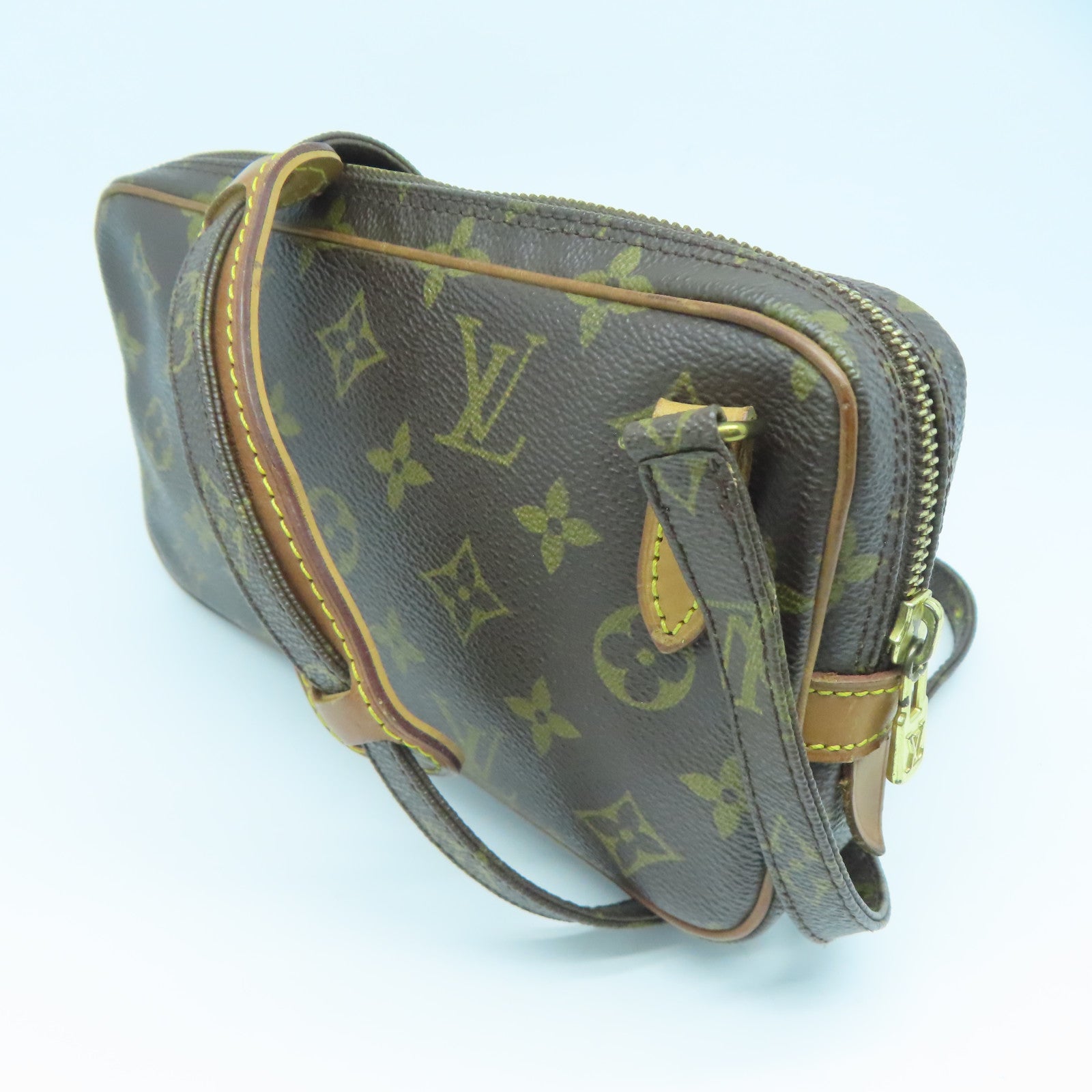LOUIS VUITTON Monogram Pochette Marly Bandouliere金扣肩背袋啡色