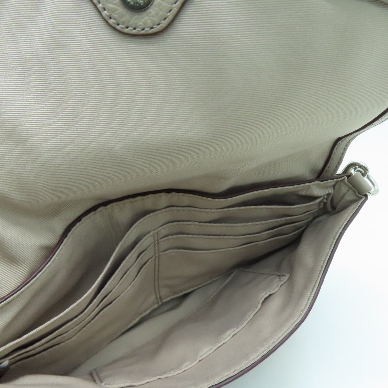 COACH 皮革Handbag銀扣手挽袋灰色