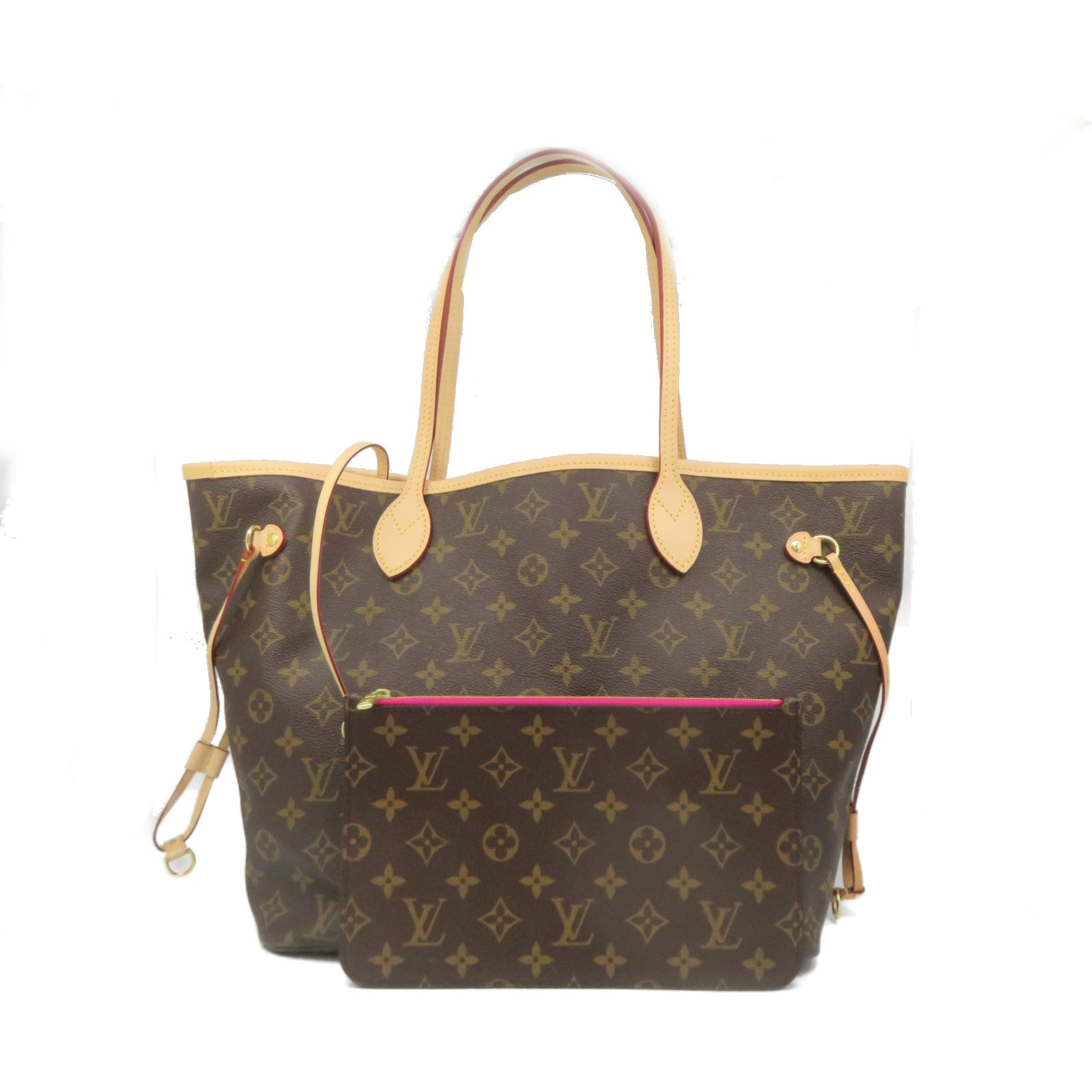 LOUIS VUITTON Monogram Neverfull MM Tote Bag肩背袋啡色