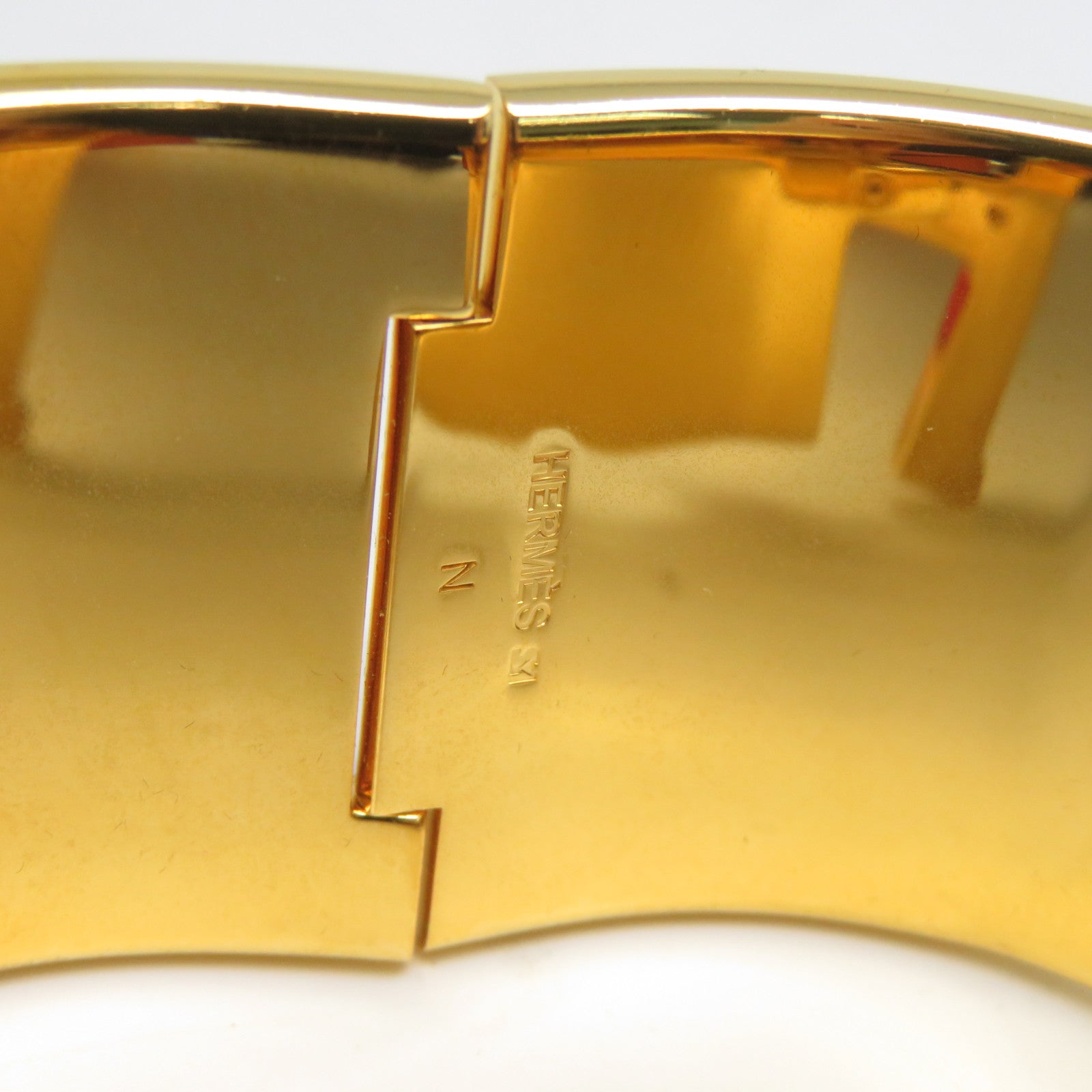 HERMES 金屬Clic-Clac H Extra Large金扣手鐲藍色