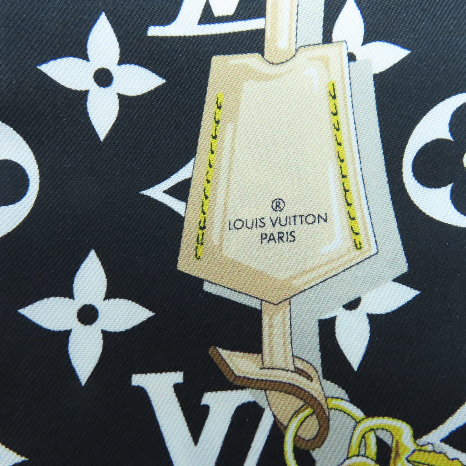 LOUIS VUITTON 絲質Monogram Confindential絲巾黑色