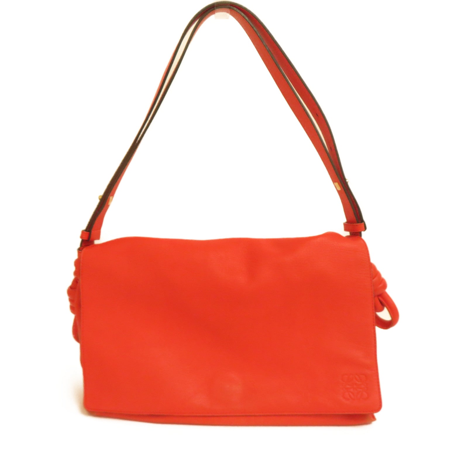 LOEWE 羊皮皮革Shoulder Bag金扣肩背袋紅色