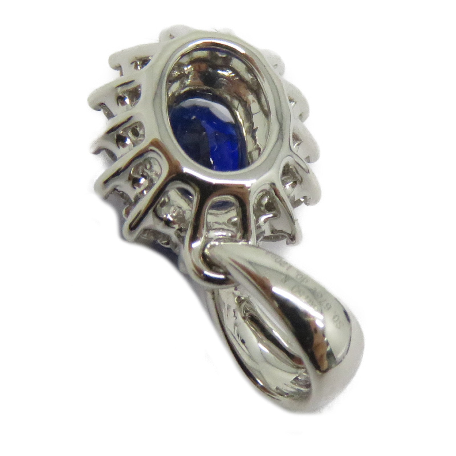 JEWELRY 【激減優惠】18K白金Sapphire Diamond Pendant Top 0.67ct藍寶石/0.123ct鑽石吊墜